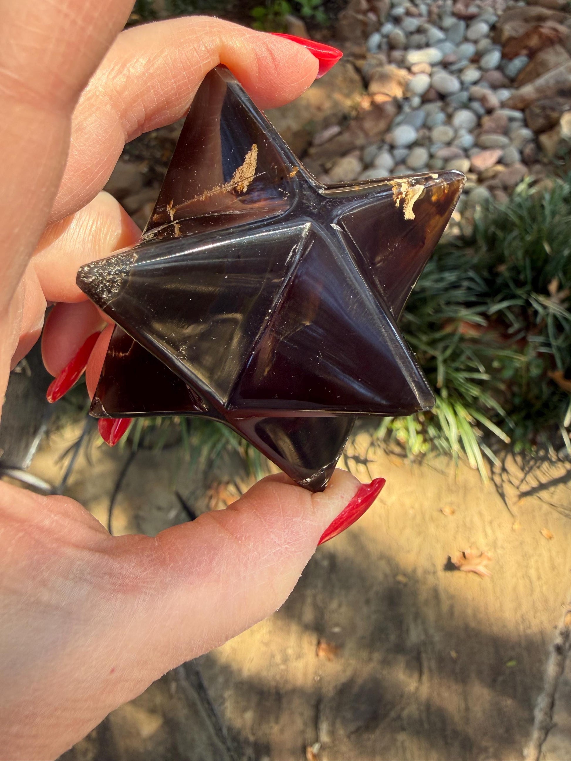 Rare Brown Amber Merkaba, Glorious Beautiful Amazing Color, altar, gift, new, 3.25”, healing crystals