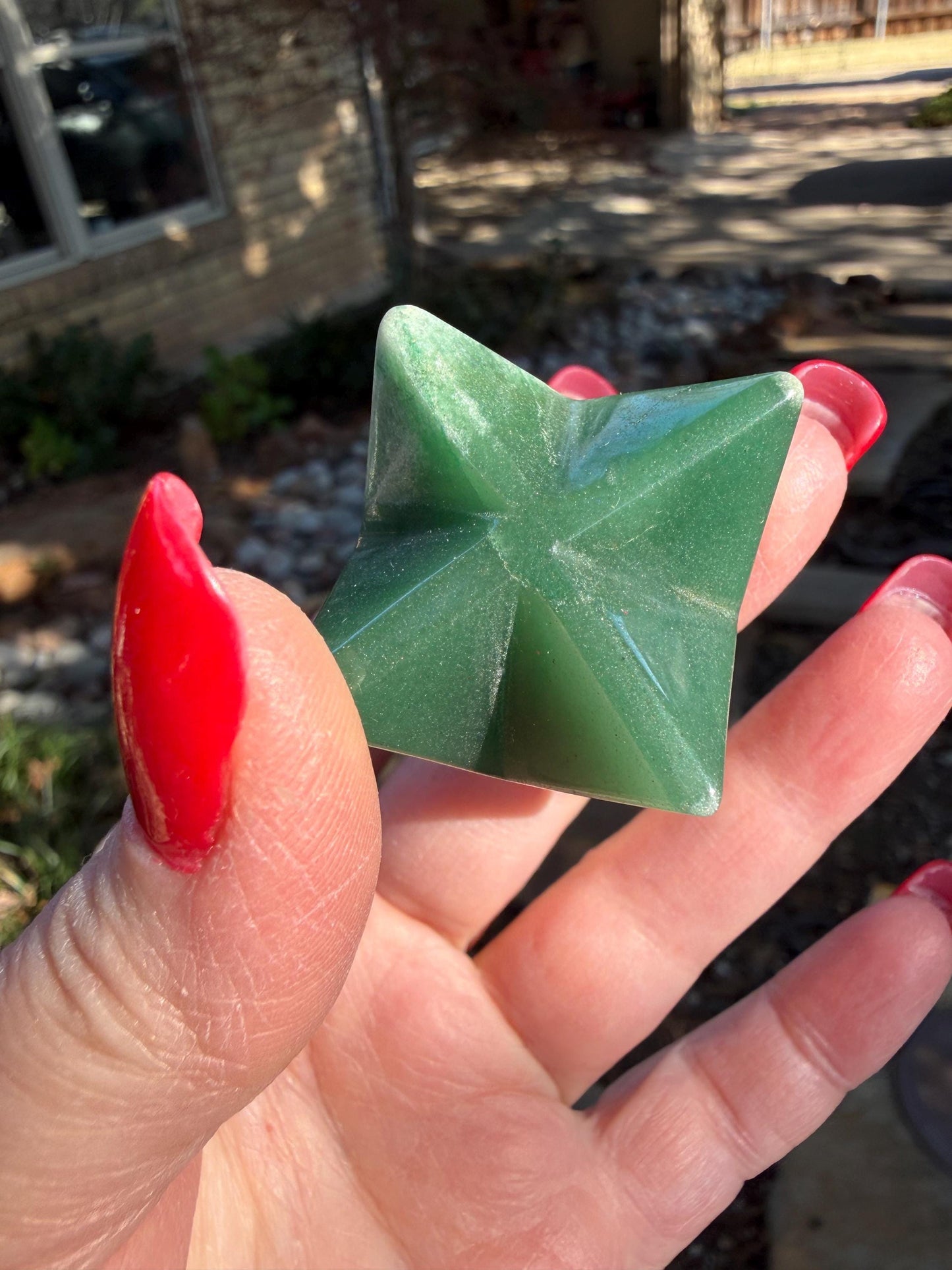 Green Aventurine Merkaba Star, New, Gifts, abundance, high vibration crystal healing, 1.75”