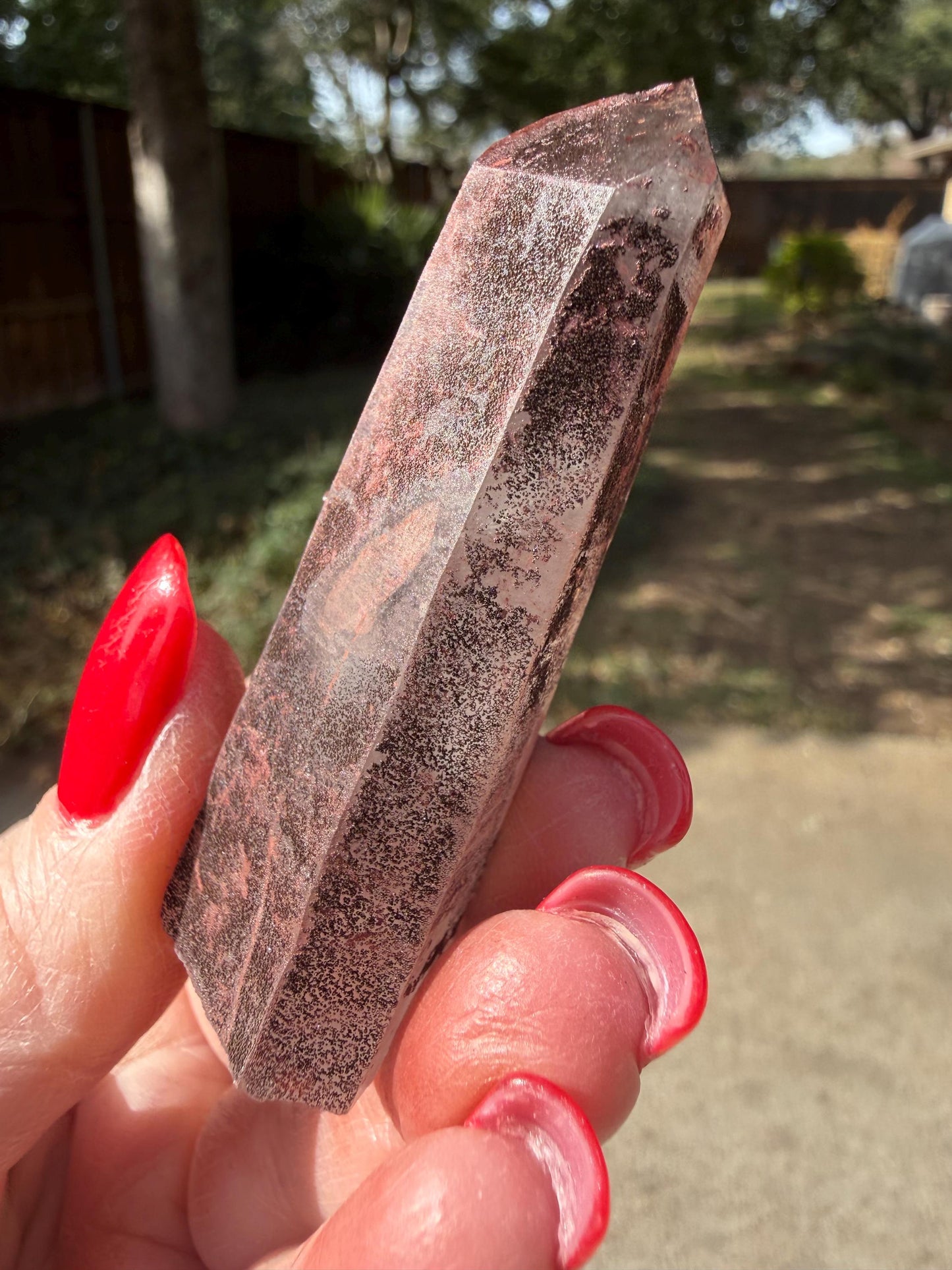 Purple Dragon Lemurian Wand, new, high quality, striations, crystal healing, 2.5”, hematite, premium