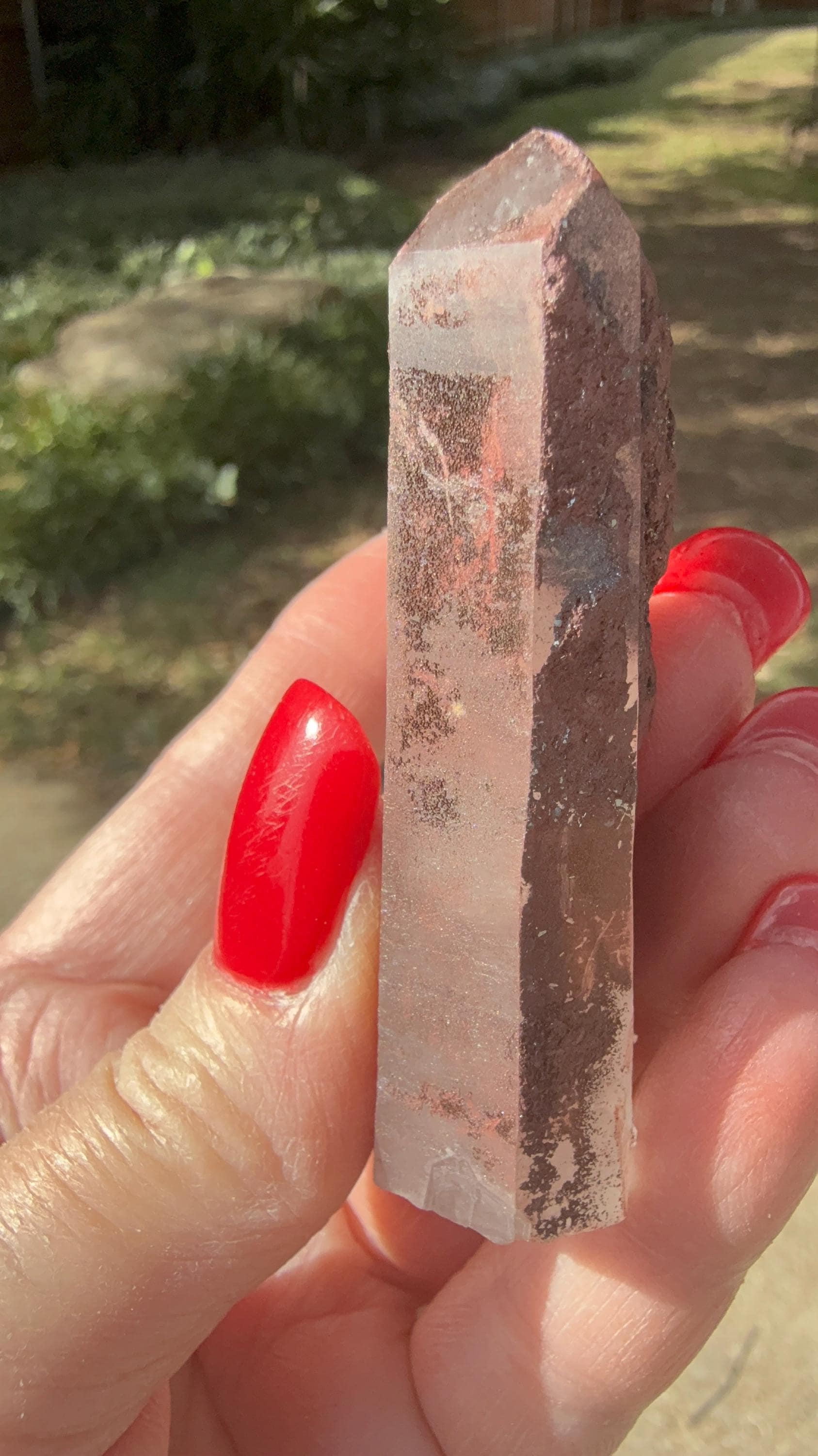 Purple Dragon Lemurian Wand, new, high quality, striations, crystal healing, 2.5”, hematite, premium