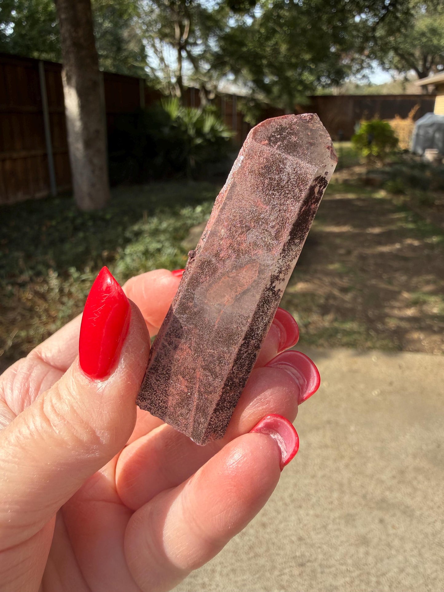 Purple Dragon Lemurian Wand, new, high quality, striations, crystal healing, 2.5”, hematite, premium