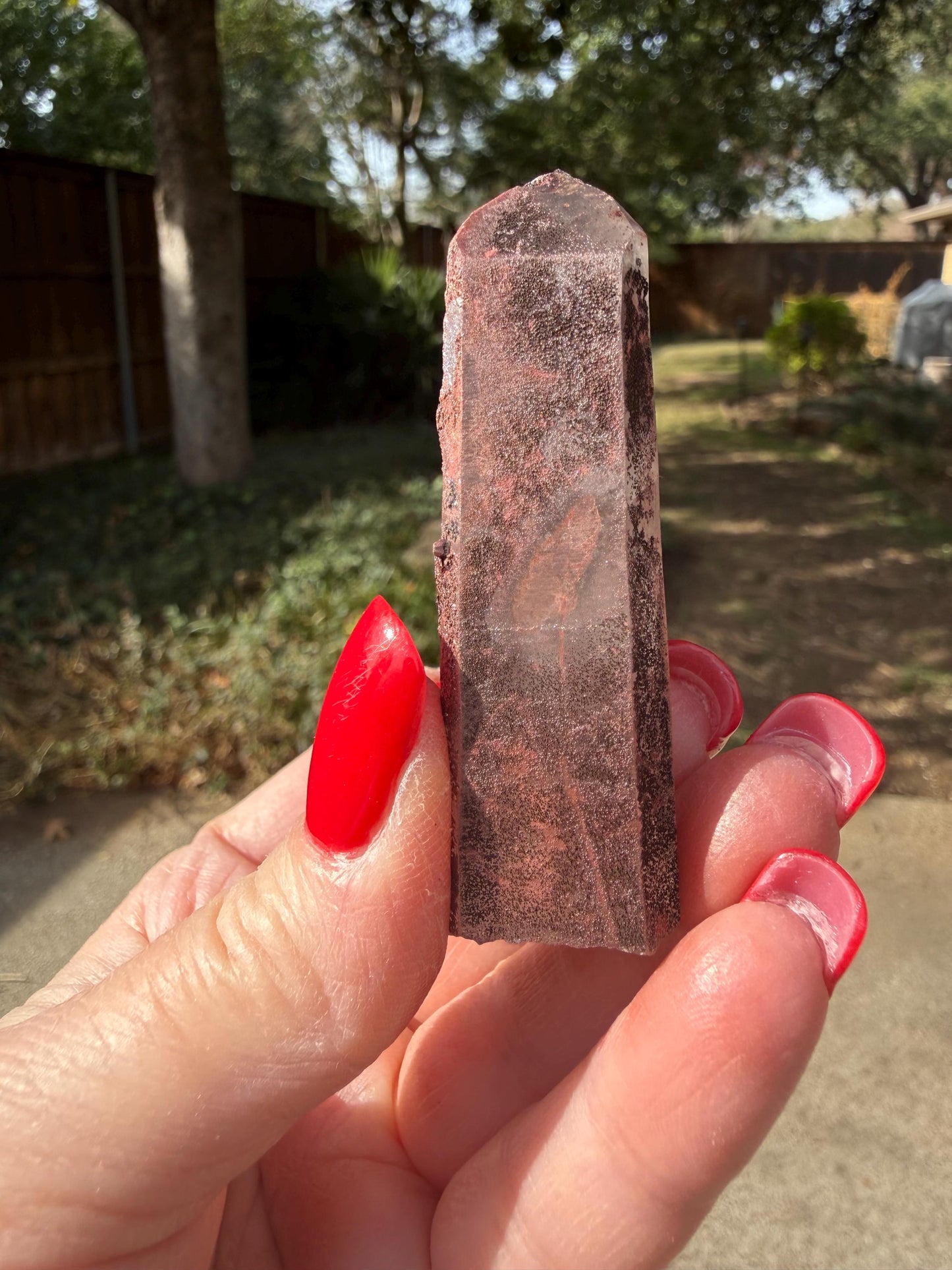 Purple Dragon Lemurian Wand, new, high quality, striations, crystal healing, 2.5”, hematite, premium