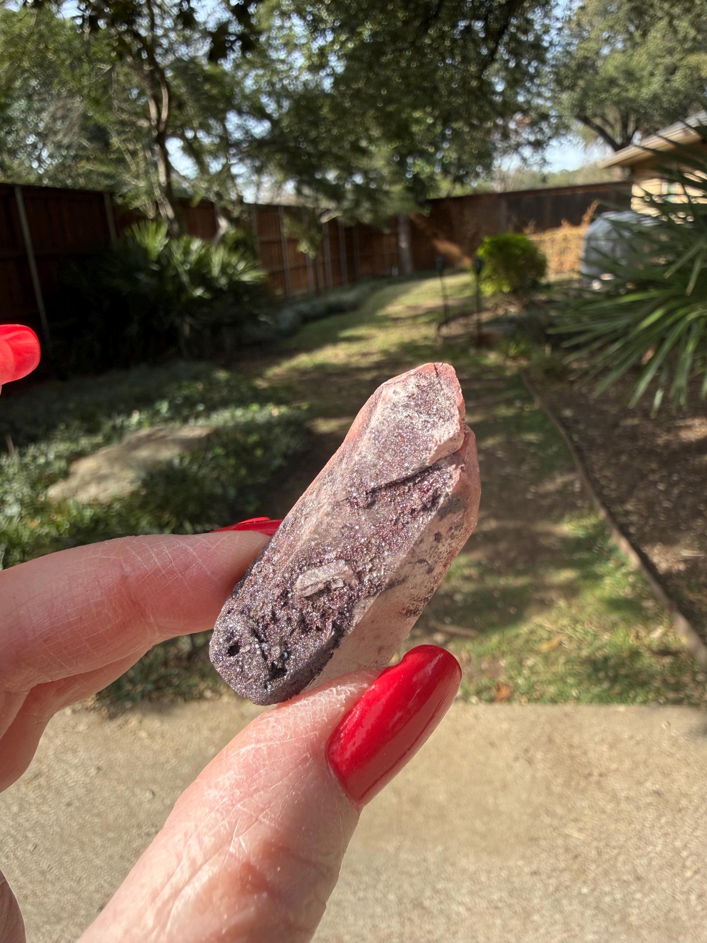 Purple Dragon Lemurian Wand, new, high quality, striations, crystal healing, 2”, hematite, premium