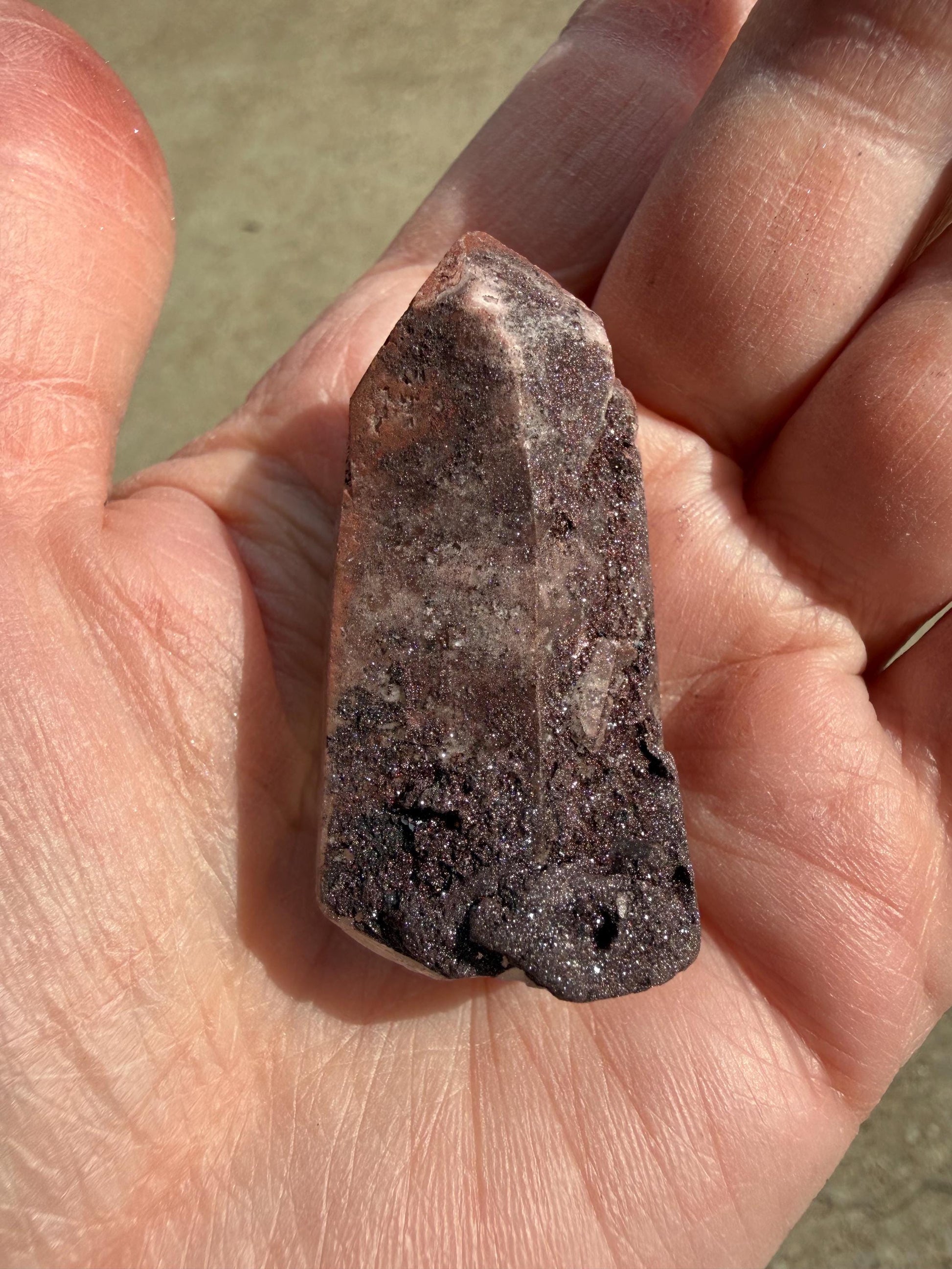 Purple Dragon Lemurian Wand, new, high quality, striations, crystal healing, 2”, hematite, premium