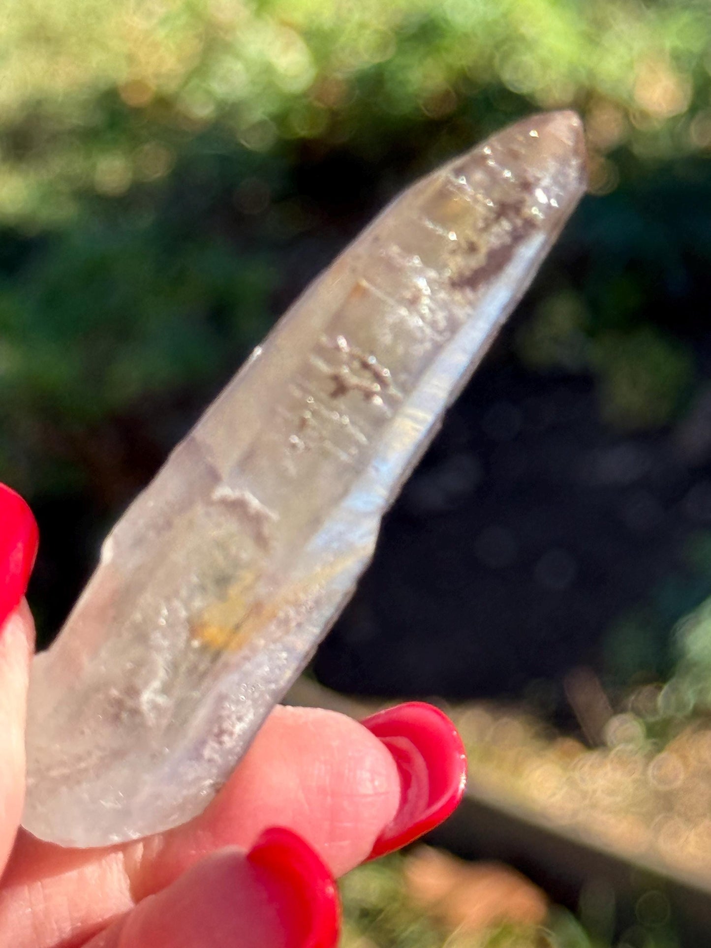 Purple Lemurian Wand, new, high quality, striations, crystal healing, 2.6”