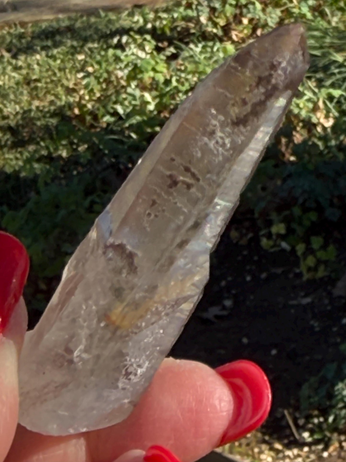 Purple Lemurian Wand, new, high quality, striations, crystal healing, 2.6”