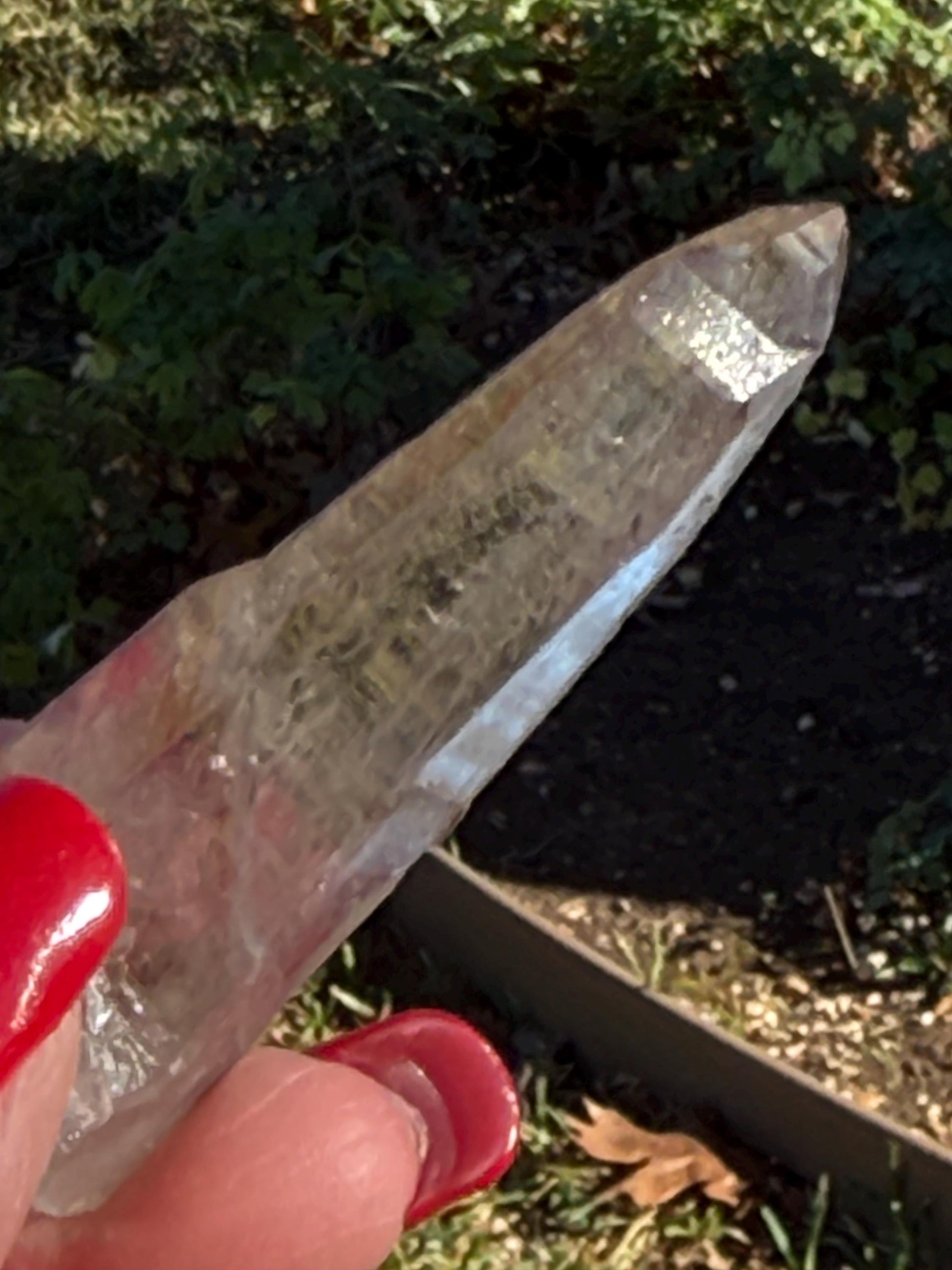 Purple Lemurian Wand, new, high quality, striations, crystal healing, 2.6”