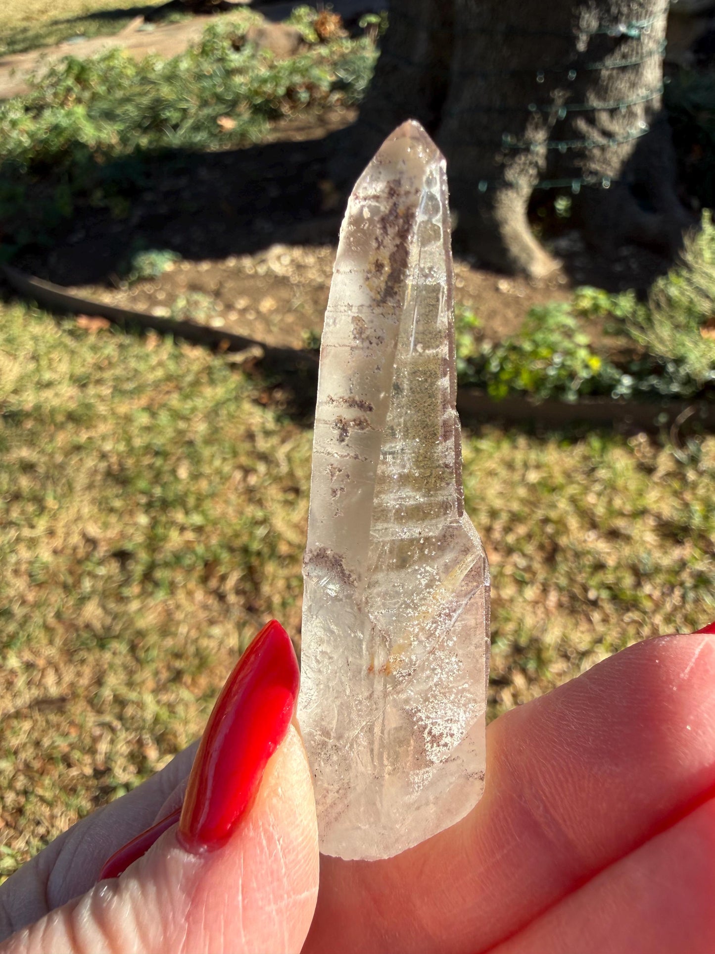 Purple Lemurian Wand, new, high quality, striations, crystal healing, 2.6”