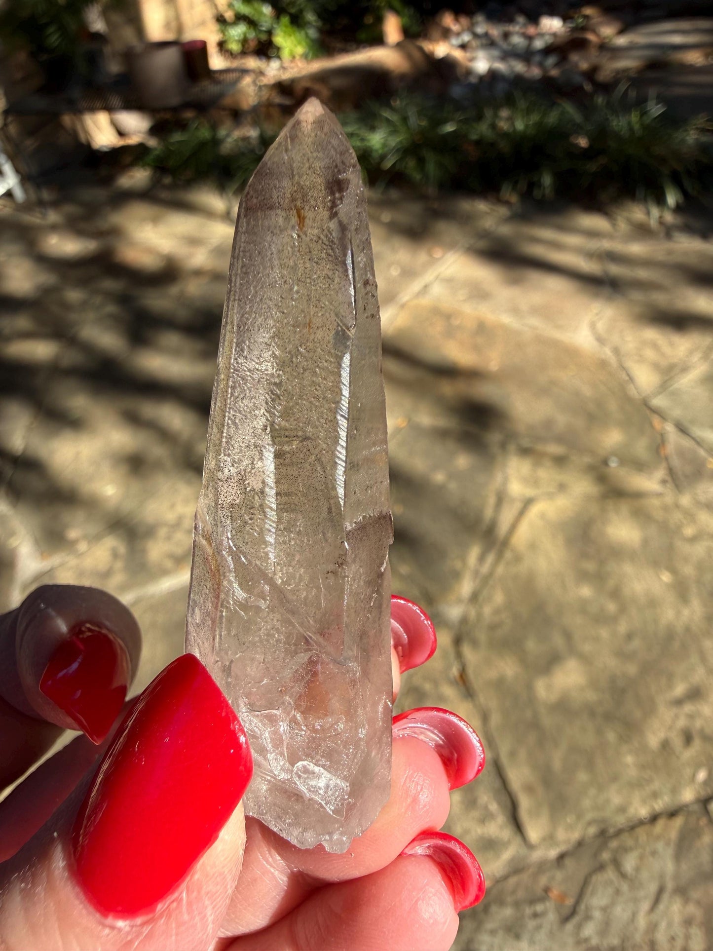 Purple Lemurian Wand, new, high quality, striations, crystal healing, 2.6”