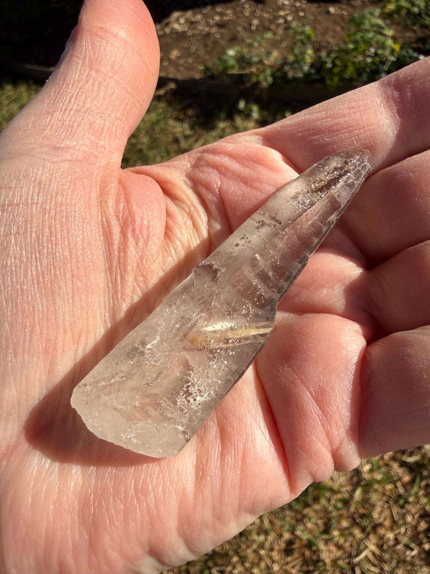 Purple Lemurian Wand, new, high quality, striations, crystal healing, 2.6”