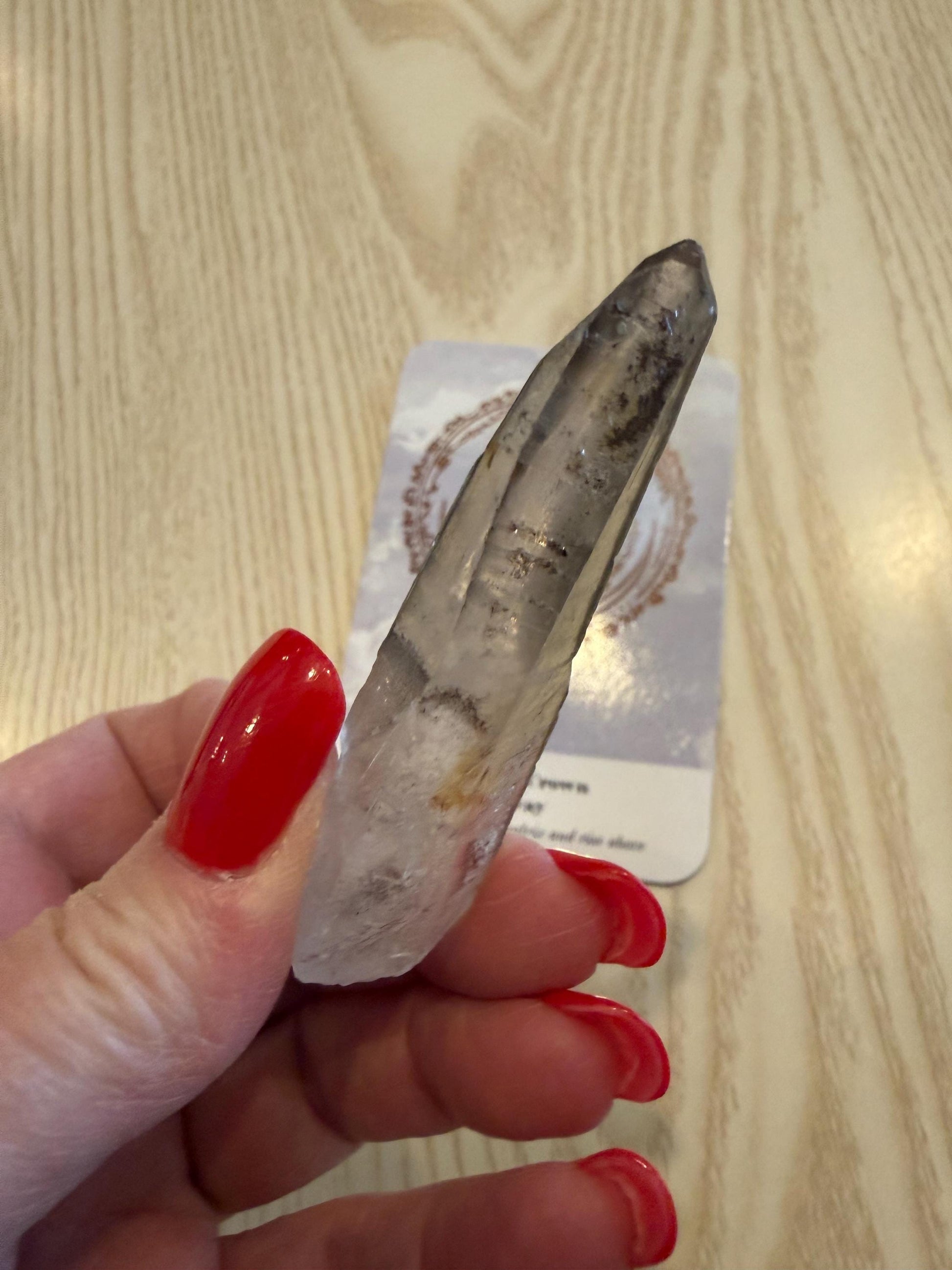 Purple Lemurian Wand, new, high quality, striations, crystal healing, 2.6”