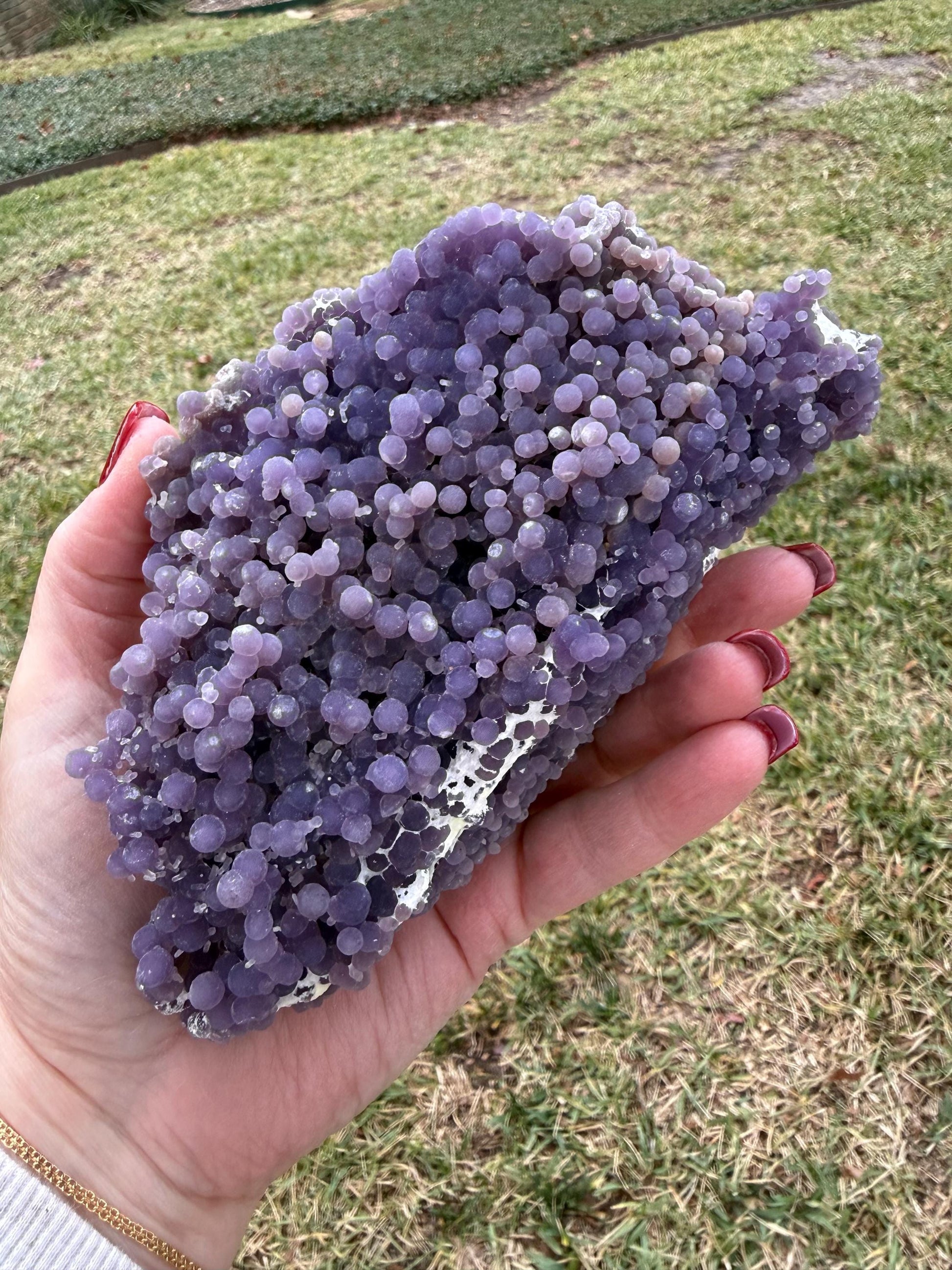 Sparkly Grape Agate Cluster Bed, gift, altar, statement piece, new, high vibration crystals, 6.5”