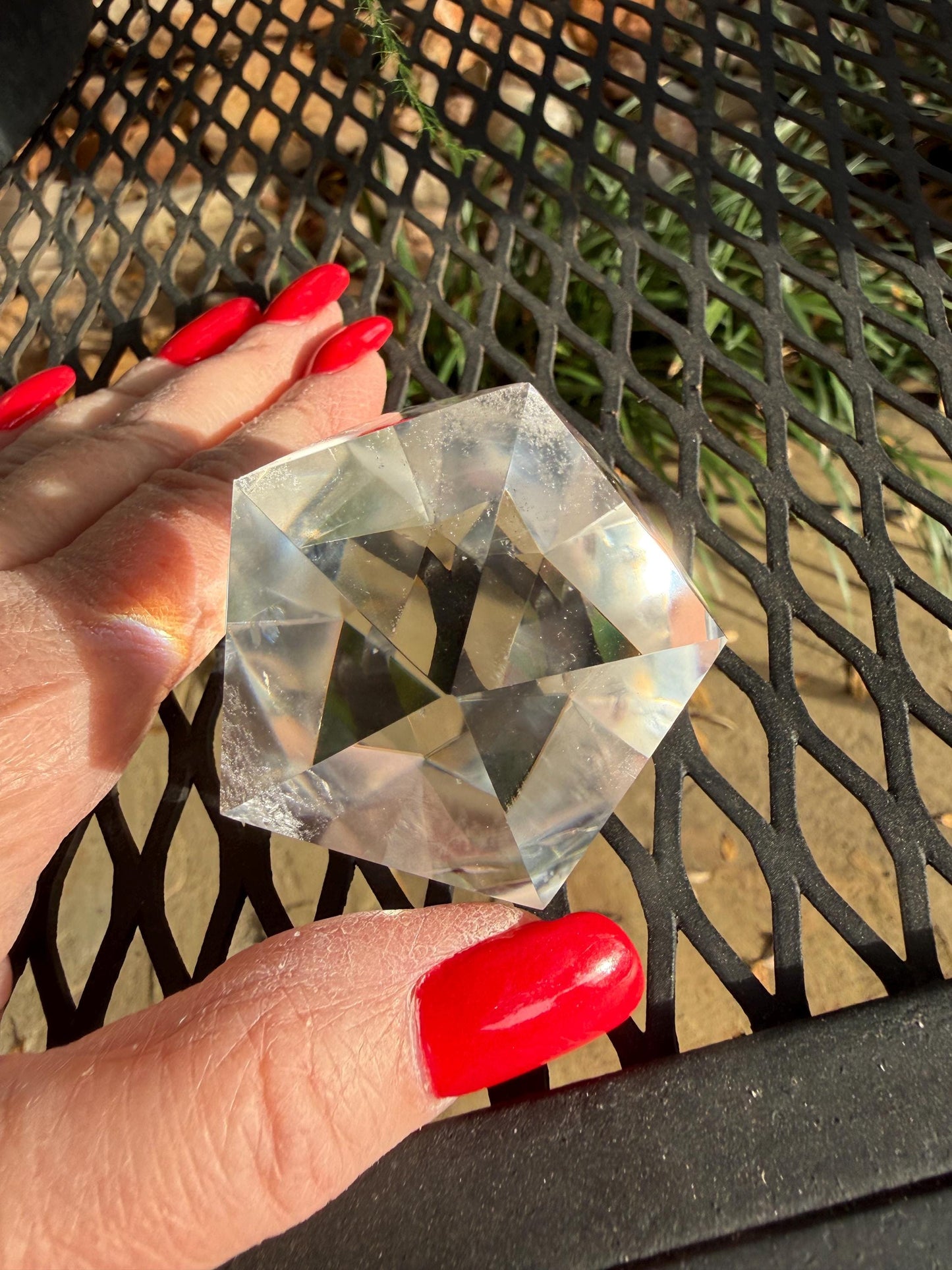 Large Lemurian Quartz Icosahedron: Polished Sacred Geometry Crystal, 2”