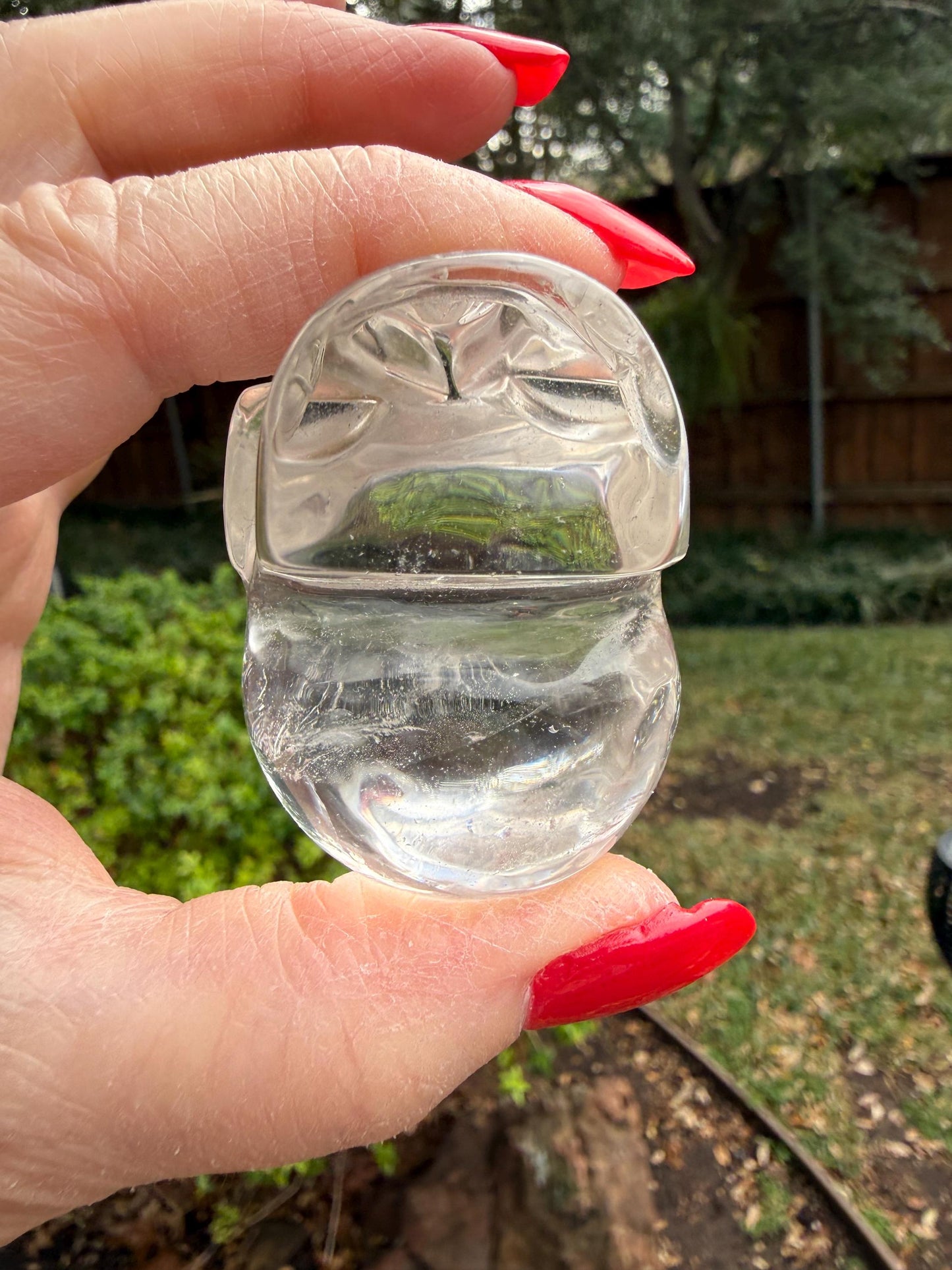 Lemurian Quartz stunning skull carving, high vibration crystals, altar, 2”, Raguel