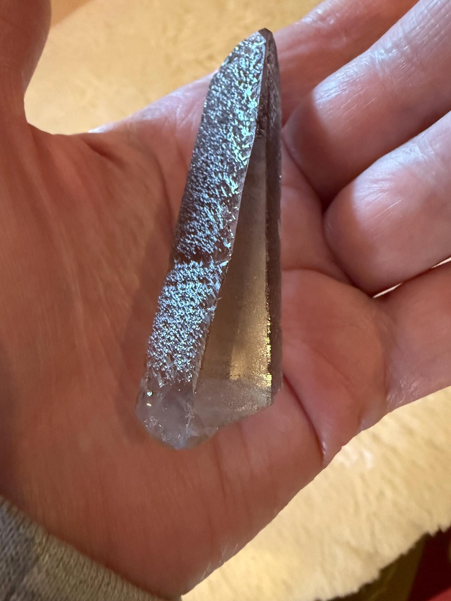 Purple Lemurian Wand, new, high quality, striations, crystal healing, 2.75”