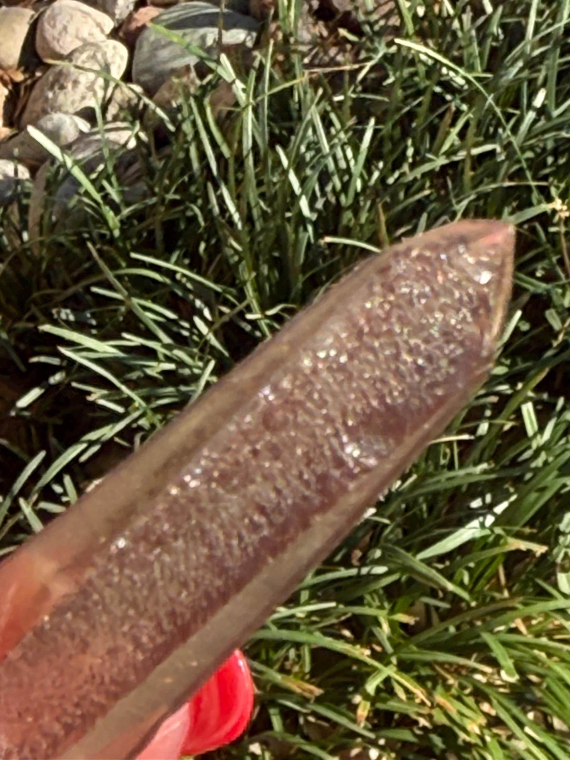 Purple Lemurian Wand, new, high quality, striations, crystal healing, 2.75”