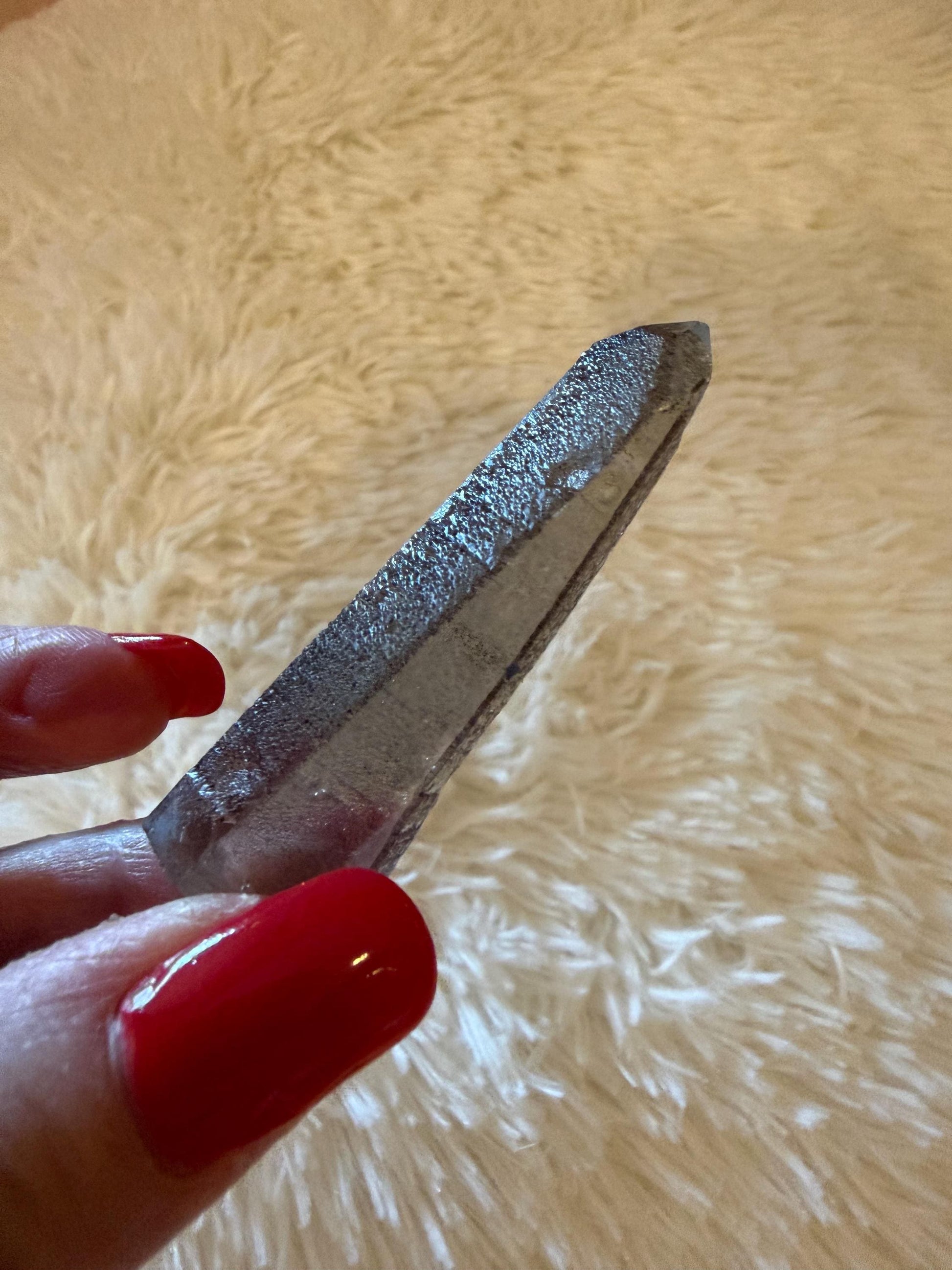 Purple Lemurian Wand, new, high quality, striations, crystal healing, 2.75”