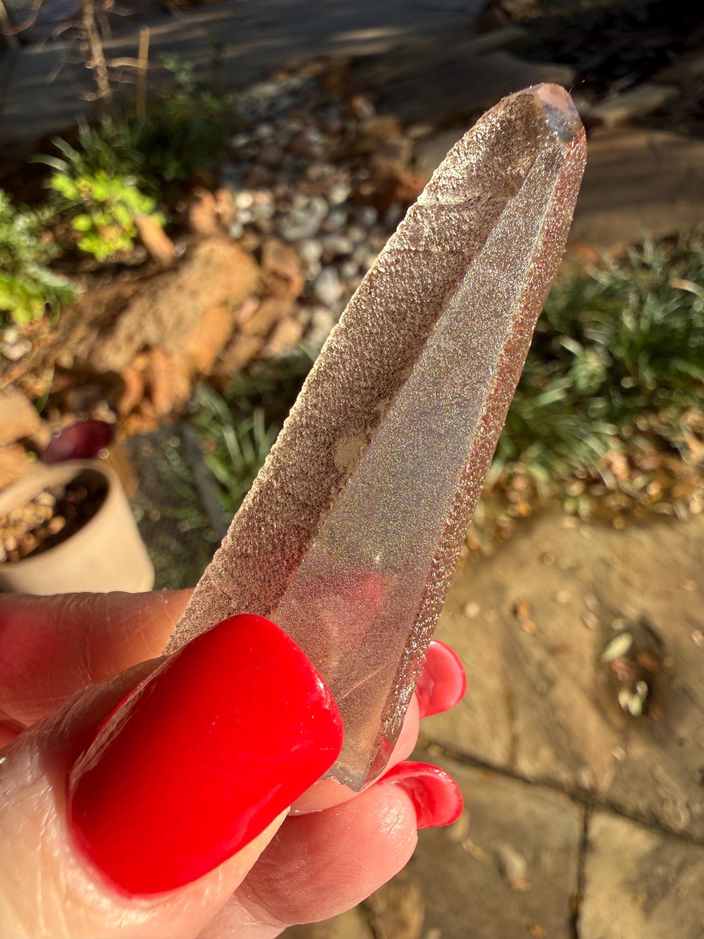 Purple Lemurian Wand, new, high quality, striations, crystal healing, 2.75”