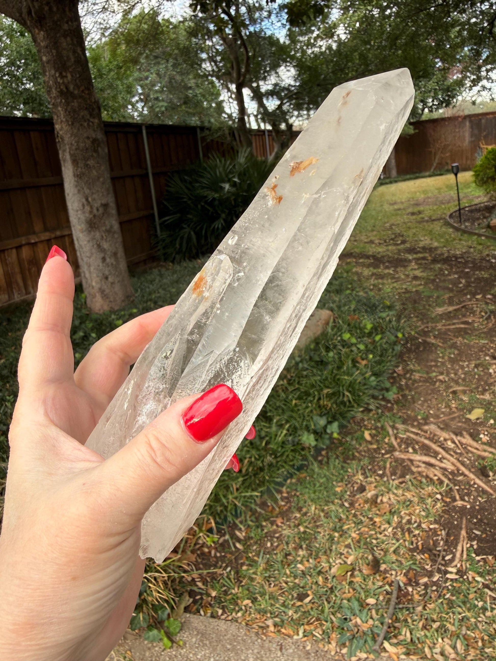Mystical Sugared Singing Laser Lemurian Shaman’s Wand Staff, Rare, New, gift, 1.15.8 lbs , 9” statement piece, high vibration crystals