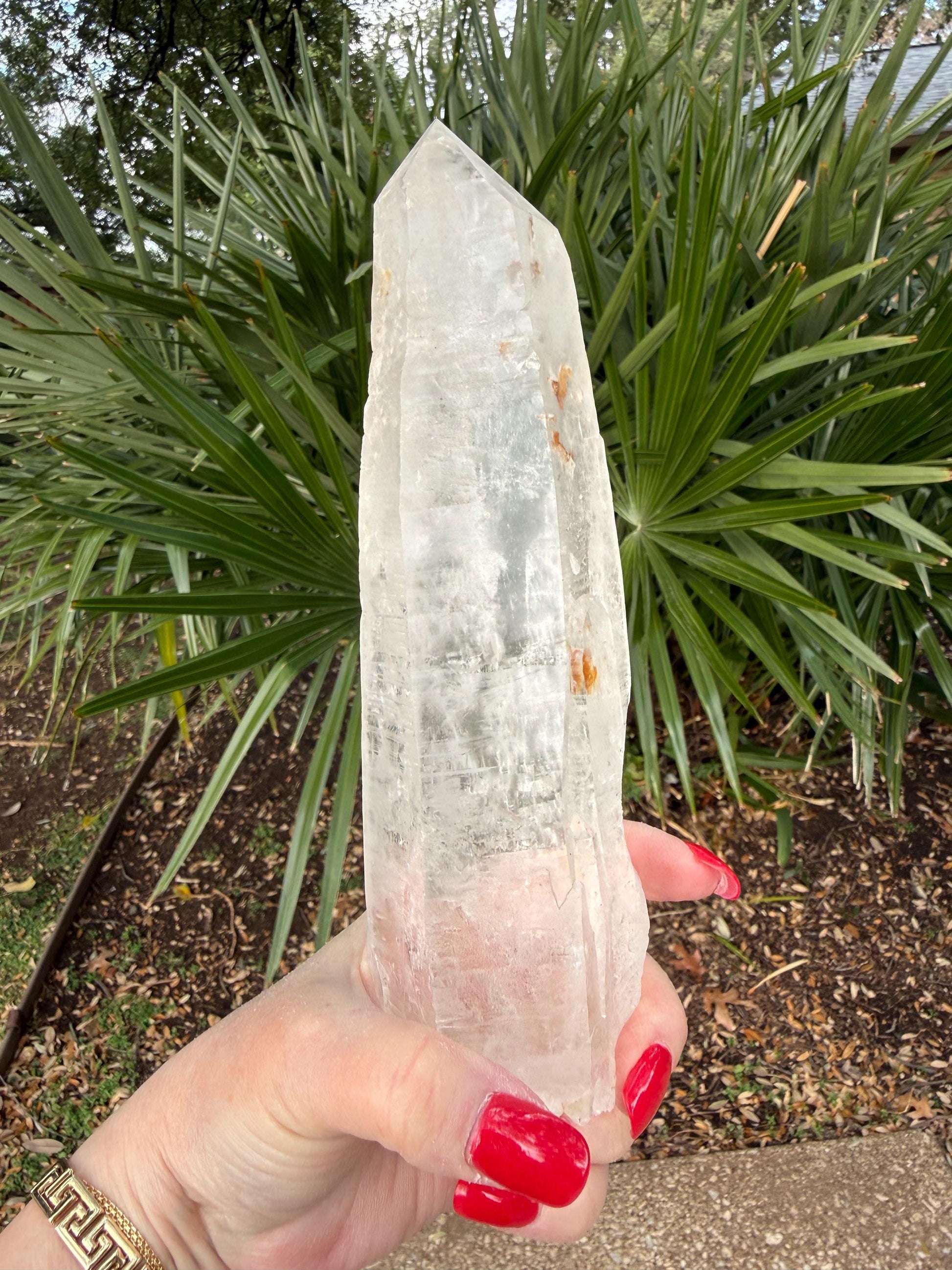 Mystical Sugared Singing Laser Lemurian Shaman’s Wand Staff, Rare, New, gift, 1.15.8 lbs , 9” statement piece, high vibration crystals