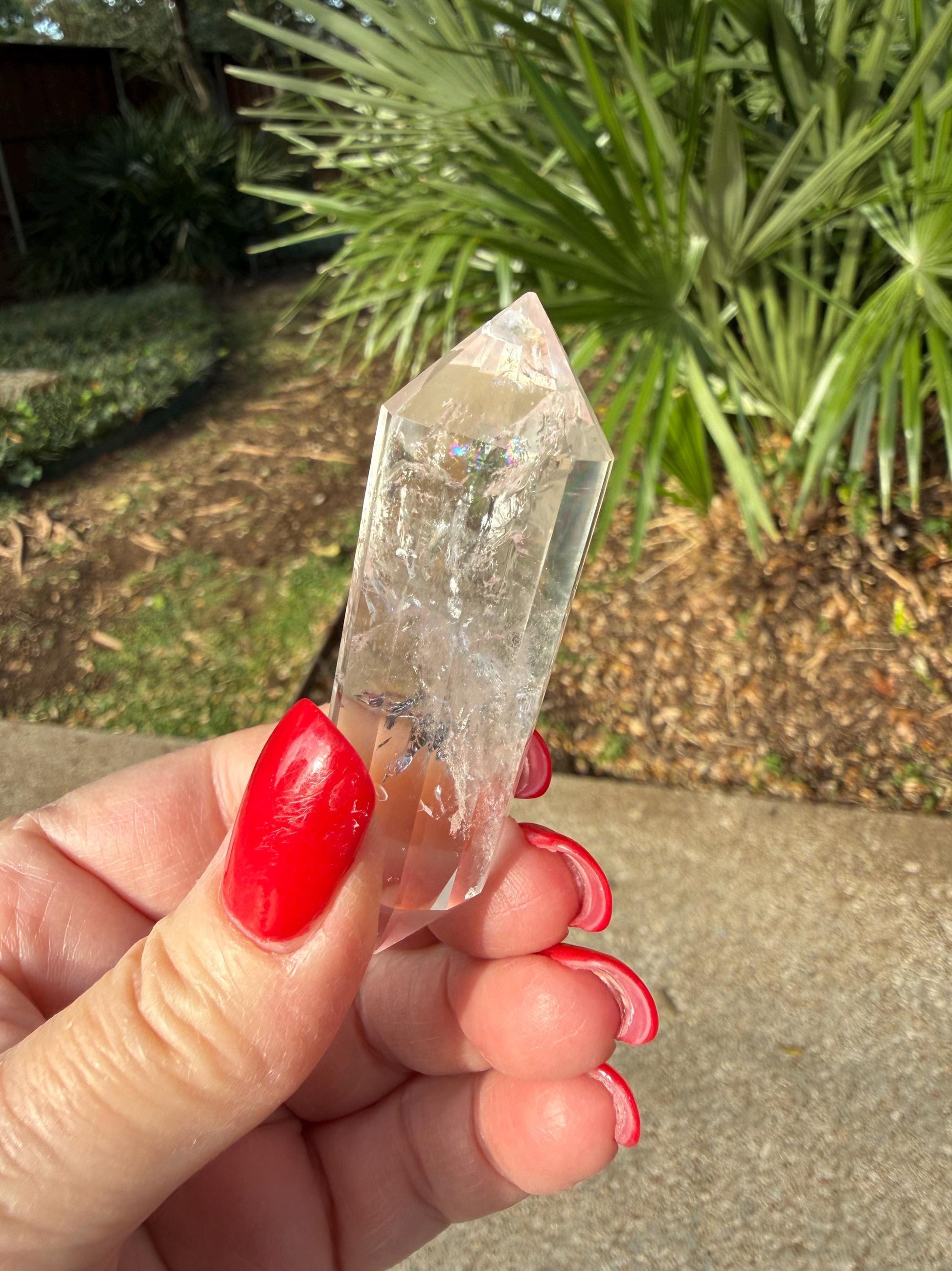 Lemurian Quartz Vogel Wand, High Vibration Crystal Healing, 2.75”