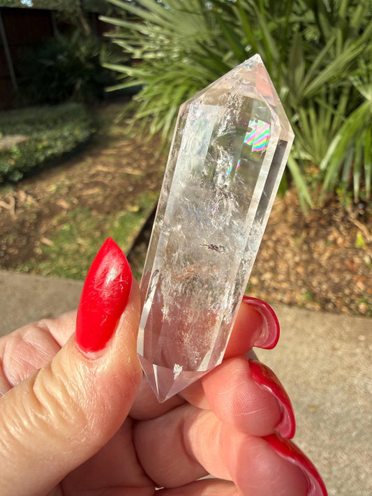 Lemurian Quartz Vogel Wand, High Vibration Crystal Healing, 2.75”