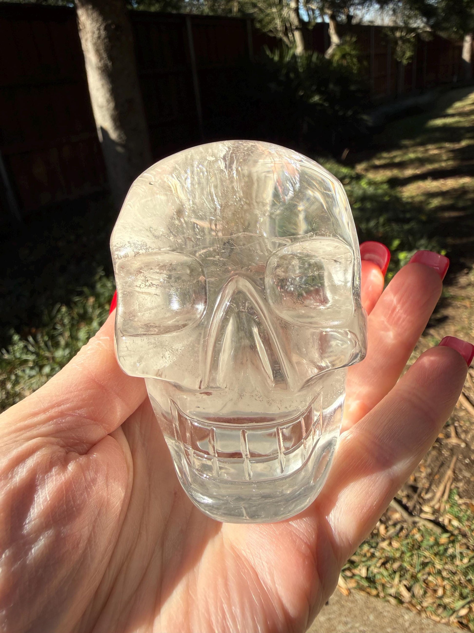 Lemurian Quartz stunning skull carving, high vibration crystals, altar, 3.1”, St. Michael