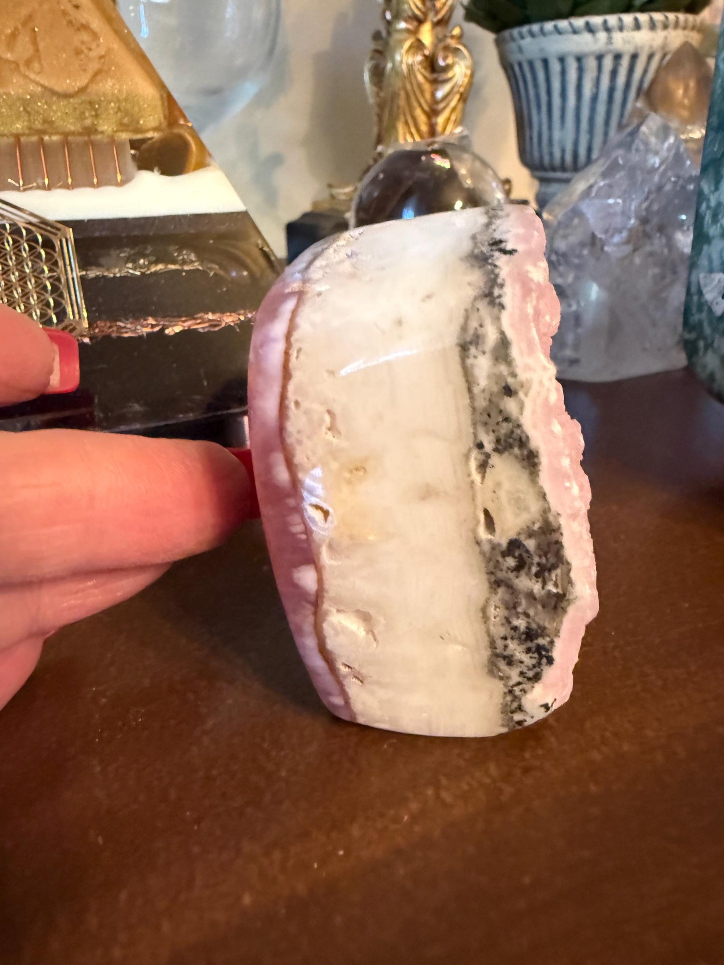 Sweet Heart-Opening Pink Aragonite Polished Rough, 2.25”, New, Crystal Healing, Gift, Altar, High Vibration Crystals