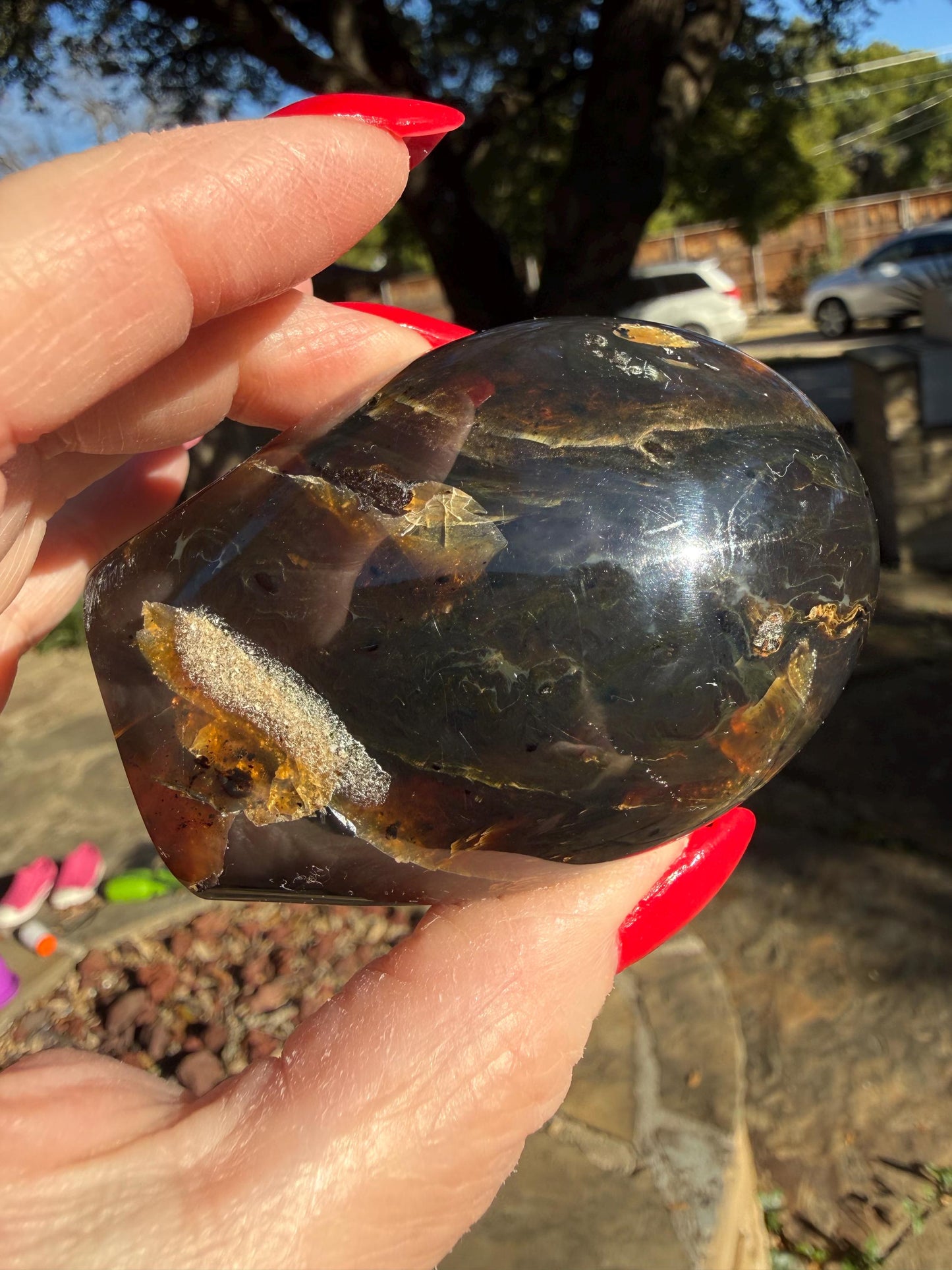 Polished authentic amber tower, New, altar, gift, high vibration crystals, natural, crystal healing, 3”