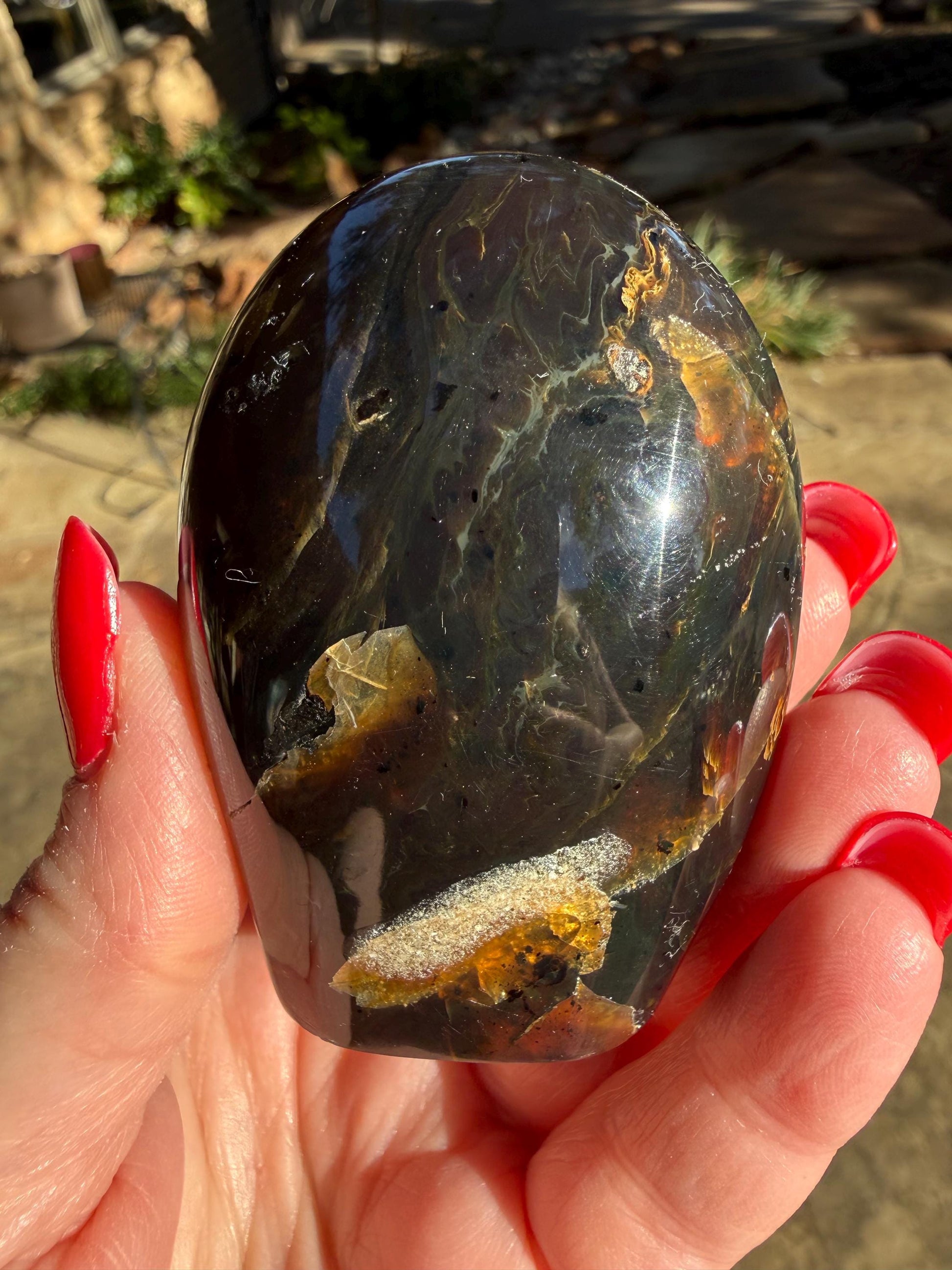 Polished authentic amber tower, New, altar, gift, high vibration crystals, natural, crystal healing, 3”