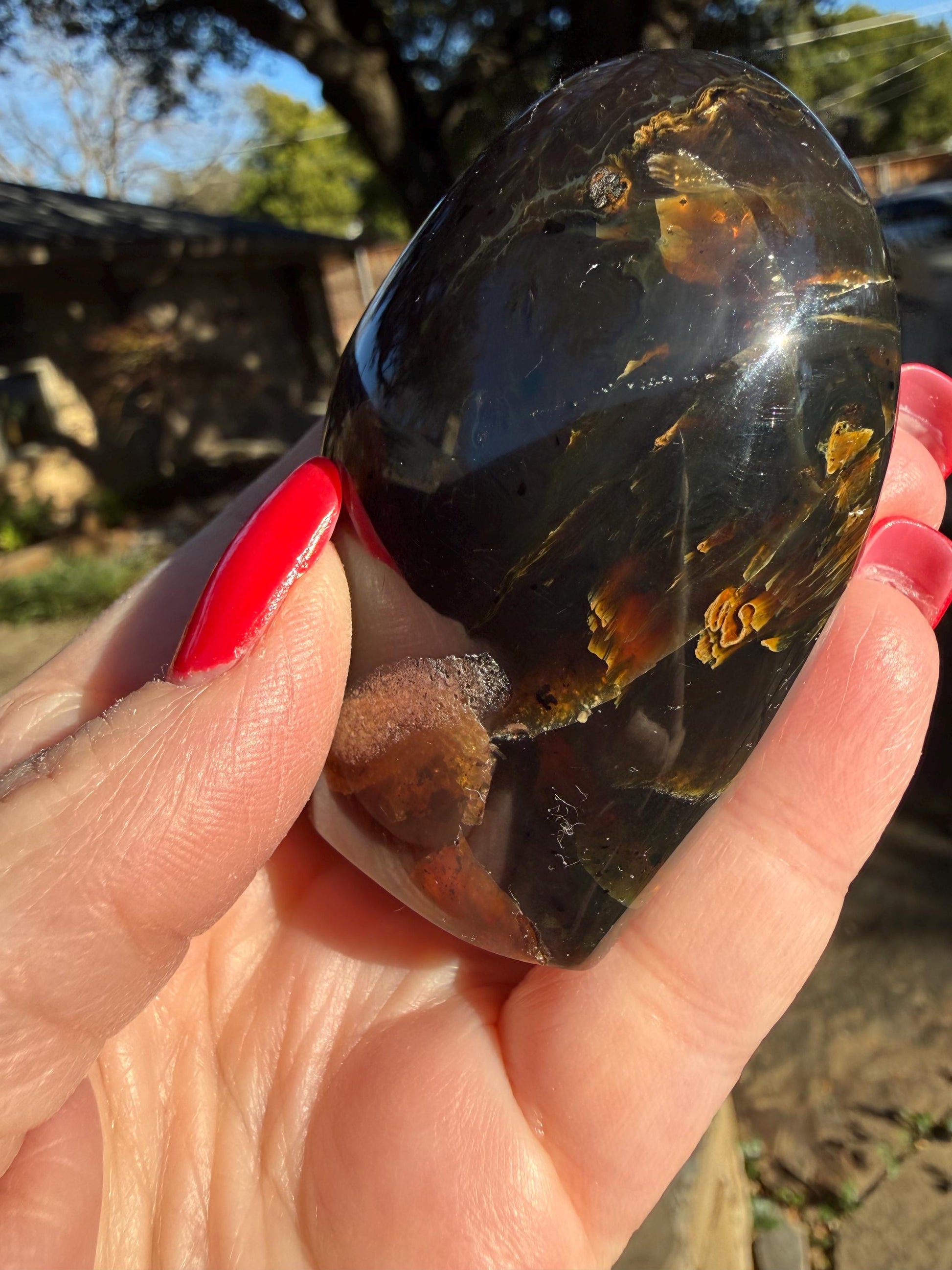 Polished authentic amber tower, New, altar, gift, high vibration crystals, natural, crystal healing, 3”