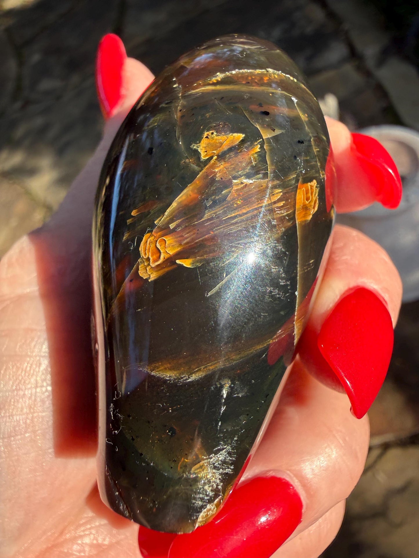 Polished authentic amber tower, New, altar, gift, high vibration crystals, natural, crystal healing, 3”