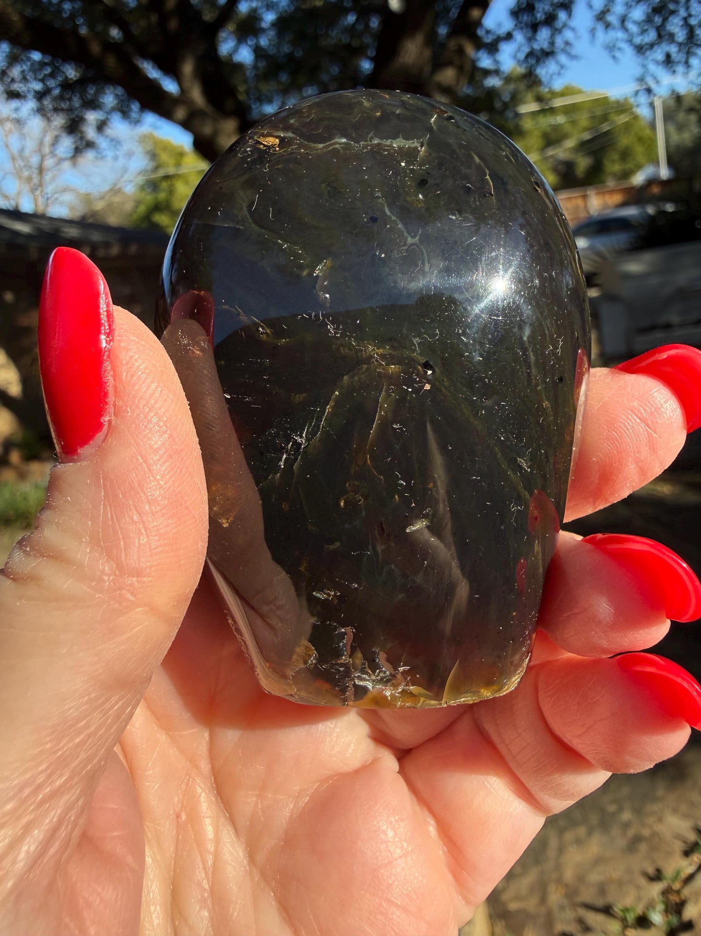 Polished authentic amber tower, New, altar, gift, high vibration crystals, natural, crystal healing, 3”