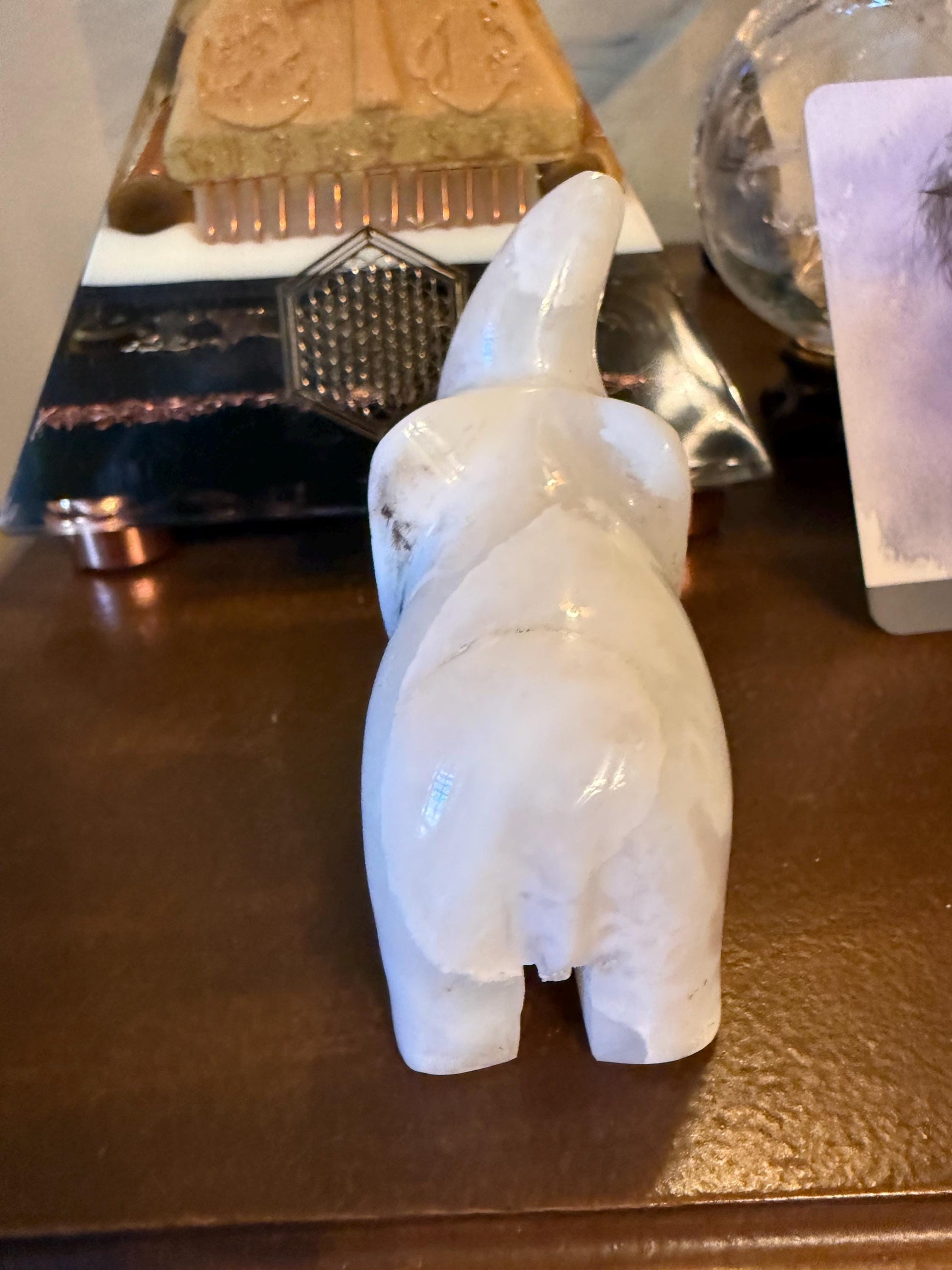 Merlinite Dendritic Agate Elephant, New, Crystal Healing, Tarot, High Vibration Crystals, 3.5”