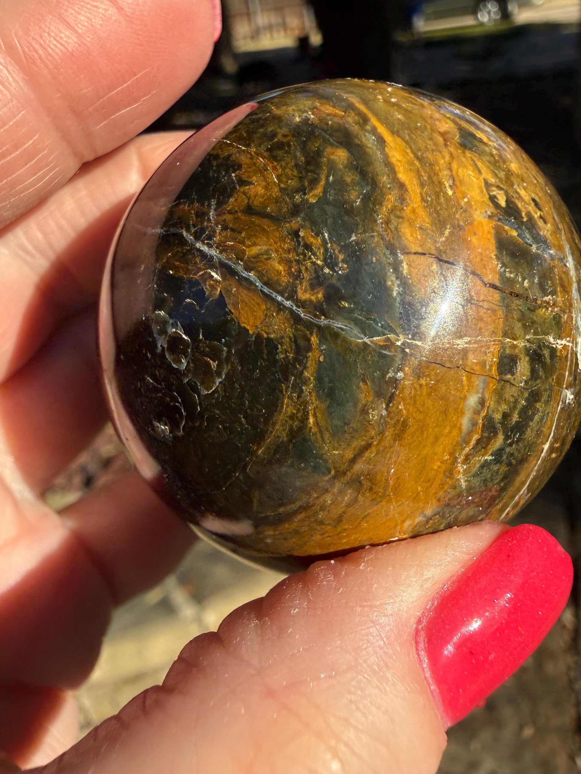 Blue Pietersite Sphere, New, altar, gift, crystal healing, high vibration crystals, 6.5”