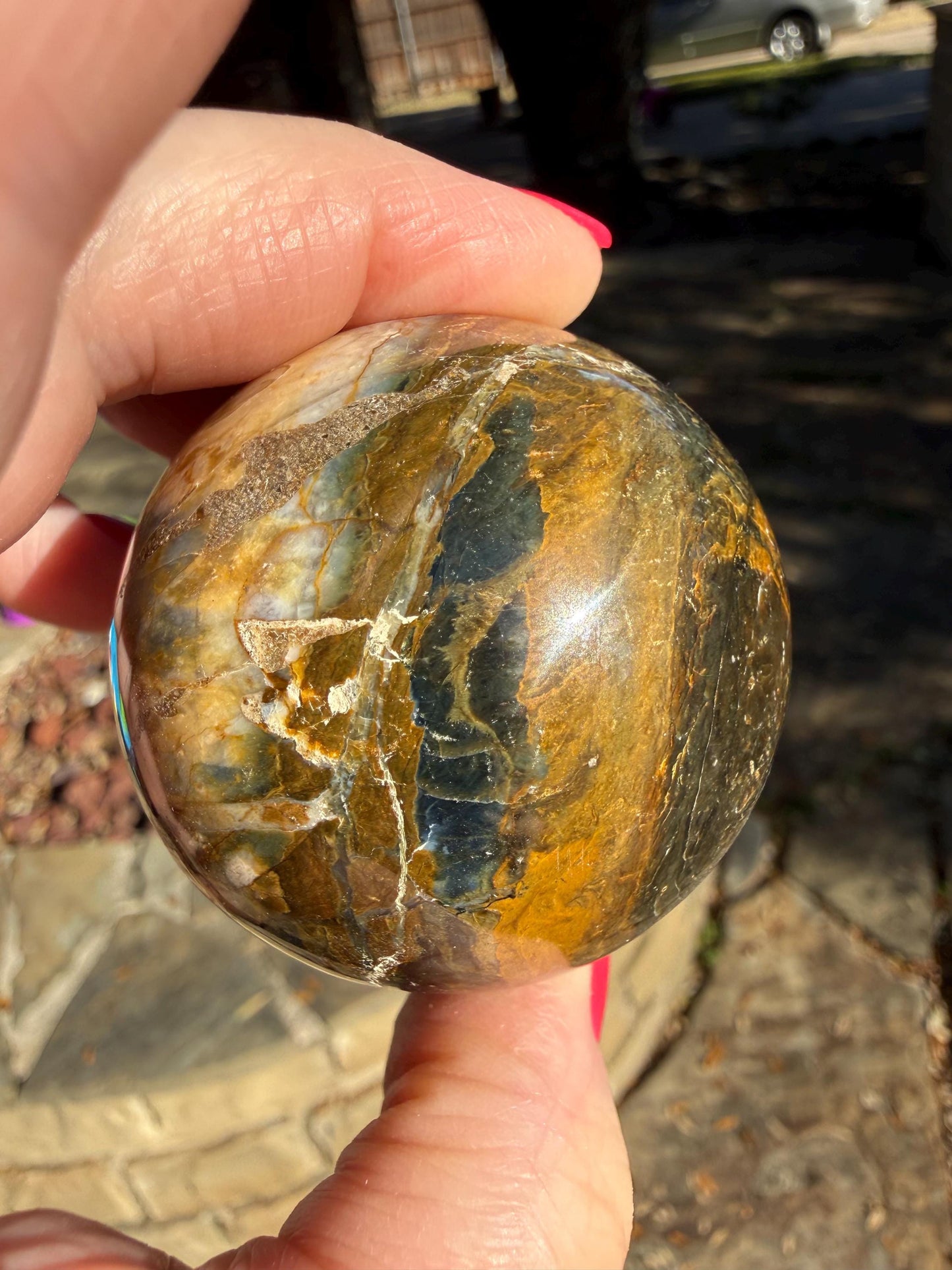 Blue Pietersite Sphere, New, altar, gift, crystal healing, high vibration crystals, 6.5”