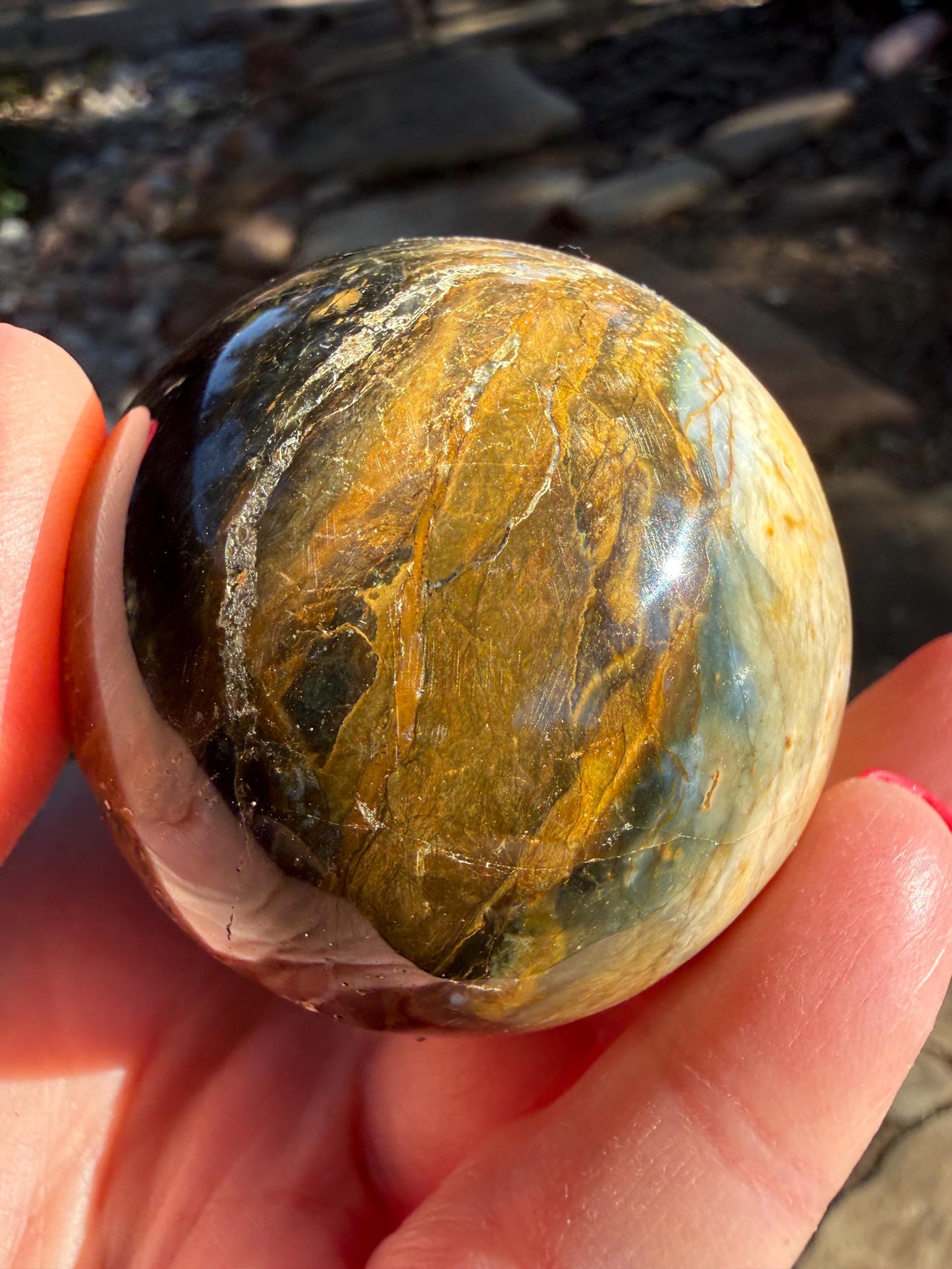 Blue Pietersite Sphere, New, altar, gift, crystal healing, high vibration crystals, 6.5”