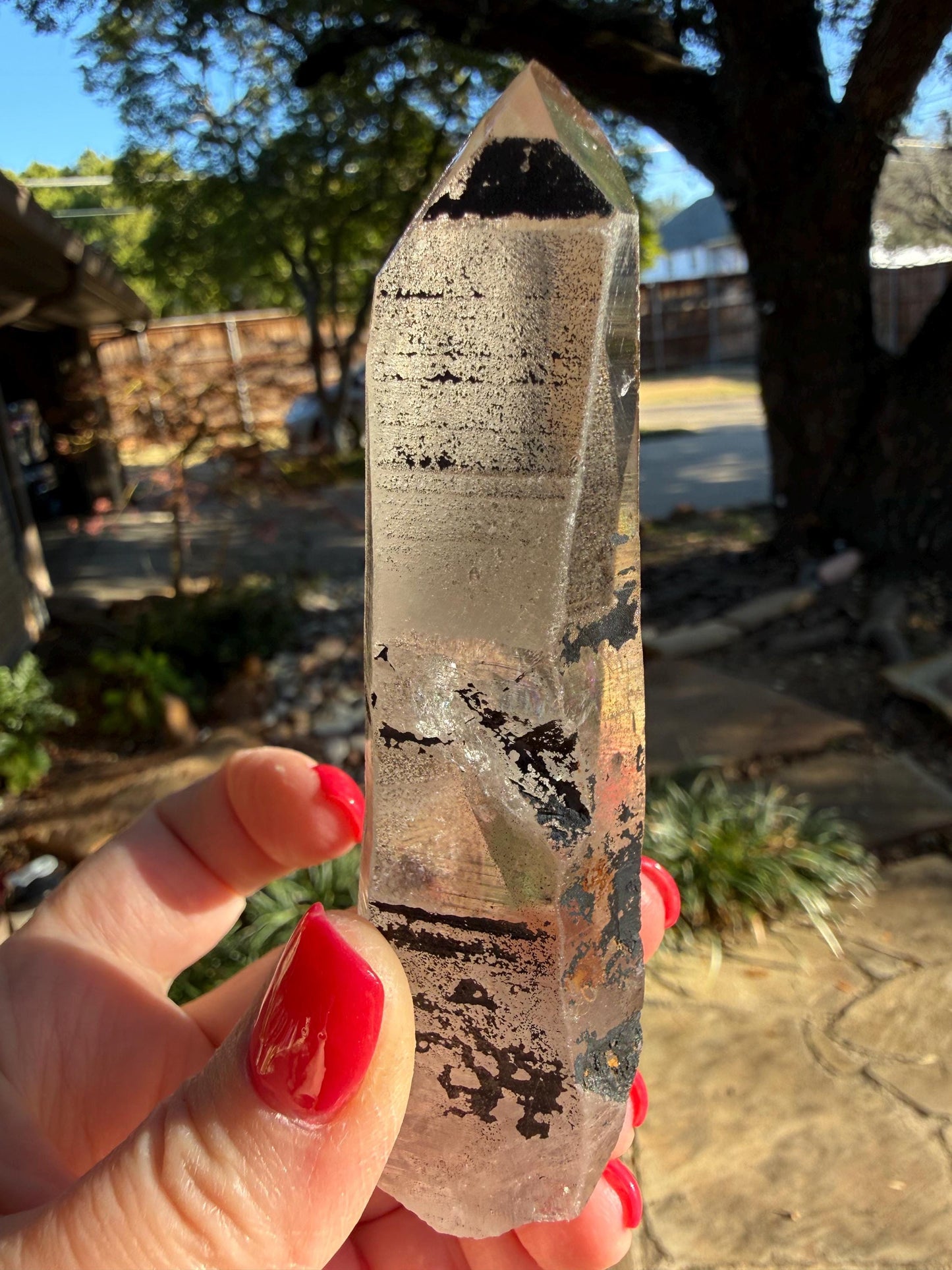 Purple Dragon Lemurian Wand, new, high quality, striations, crystal healing, 4.25”, hematite, premium