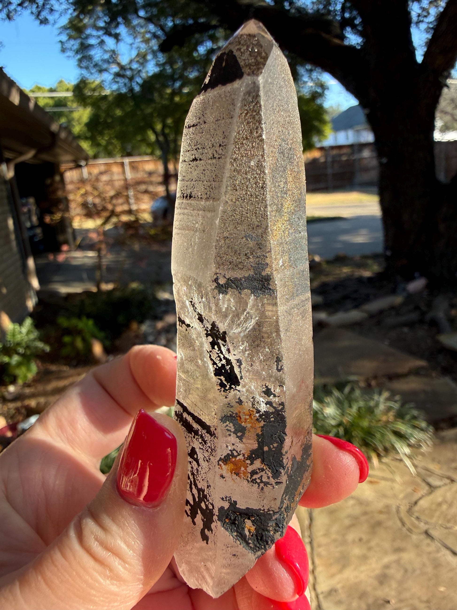 Purple Dragon Lemurian Wand, new, high quality, striations, crystal healing, 4.25”, hematite, premium