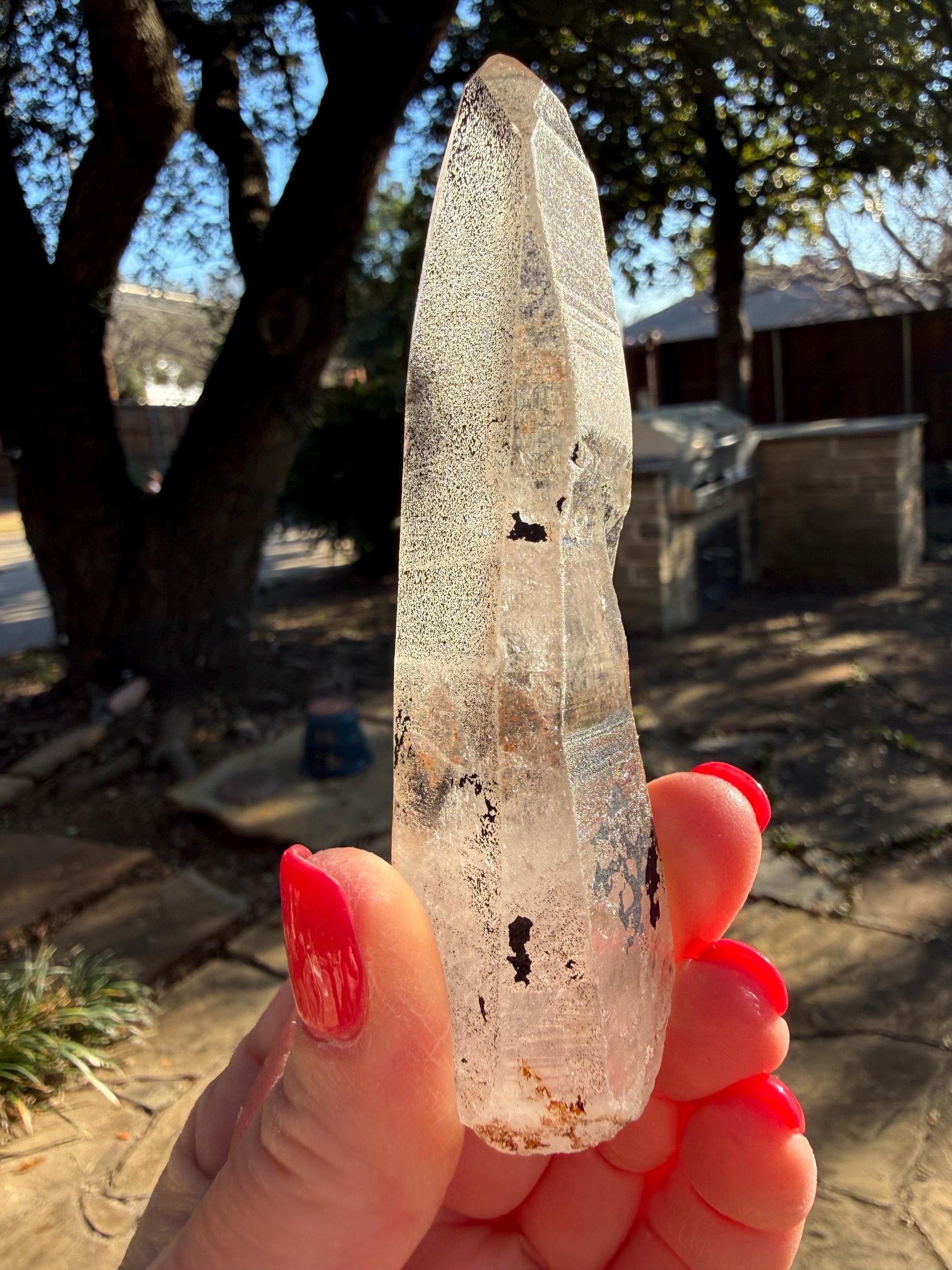 Purple Dragon Lemurian Wand, new, high quality, striations, crystal healing, 4.25”, hematite, premium