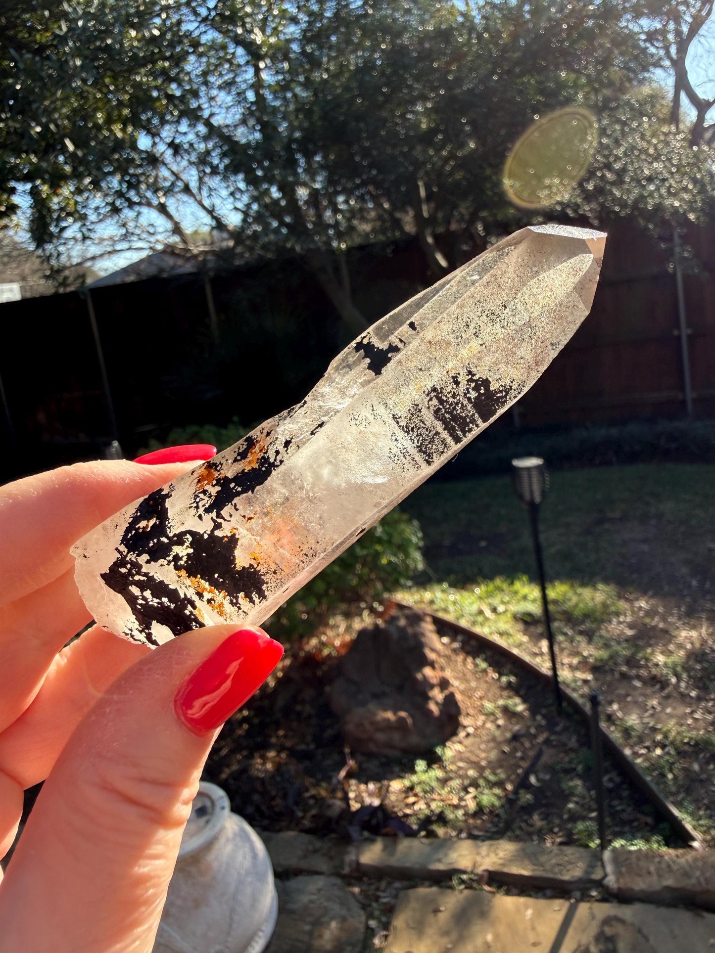 Purple Dragon Lemurian Wand, new, high quality, striations, crystal healing, 4.25”, hematite, premium