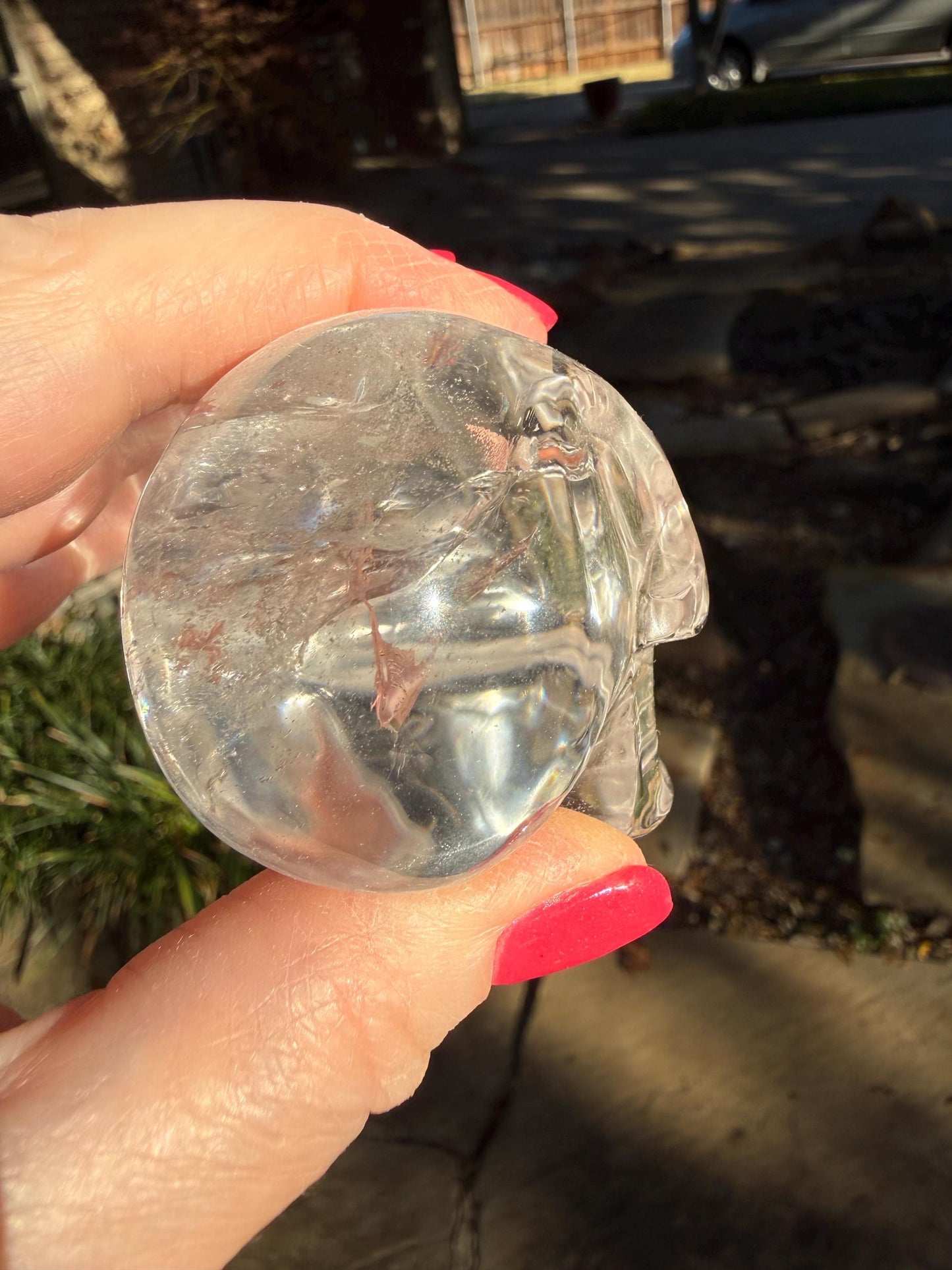 Lemurian Quartz stunning skull carving, high vibration crystals, altar, 2.25”