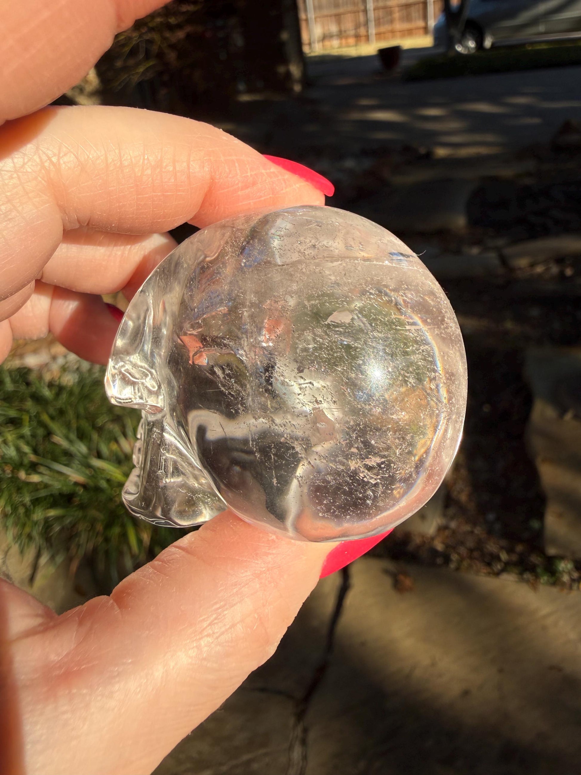 Lemurian Quartz stunning skull carving, high vibration crystals, altar, 2.25”