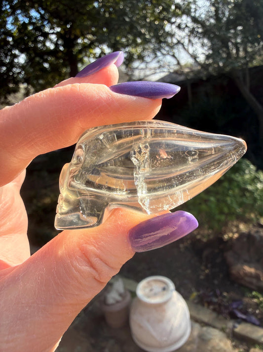 Citrine Travelers Skull, 2.3”, gifts, high vibration crystals, crystal healing, abundance skulls