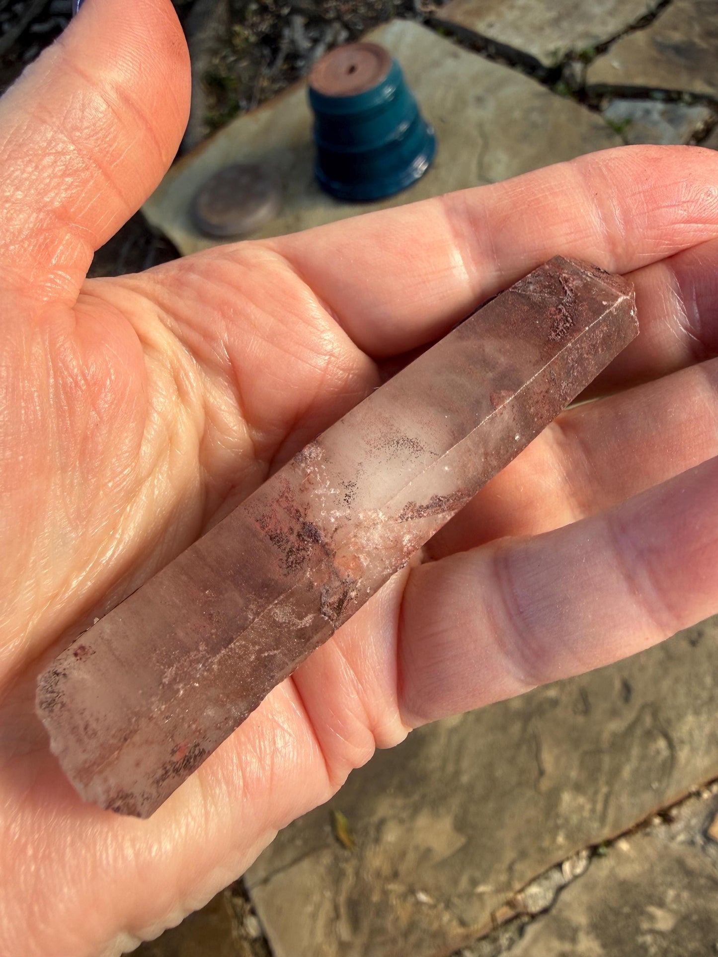 Purple Dragon Lemurian Wand, new, high quality, striations, crystal healing, 3.3”, hematite, premium