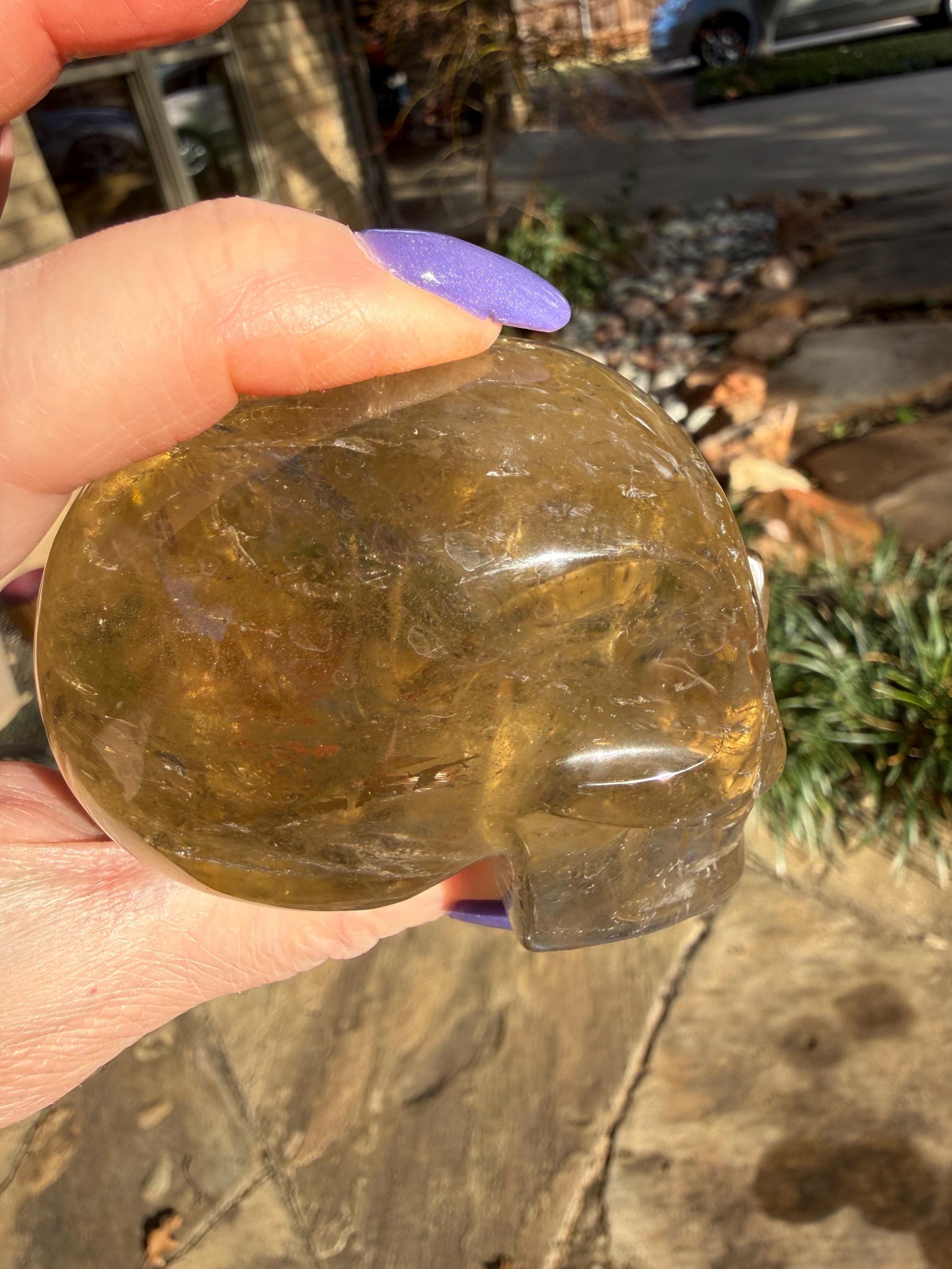 Citrine Skull, 3”, gift, high vibration crystals, crystal healing, abundance skulls