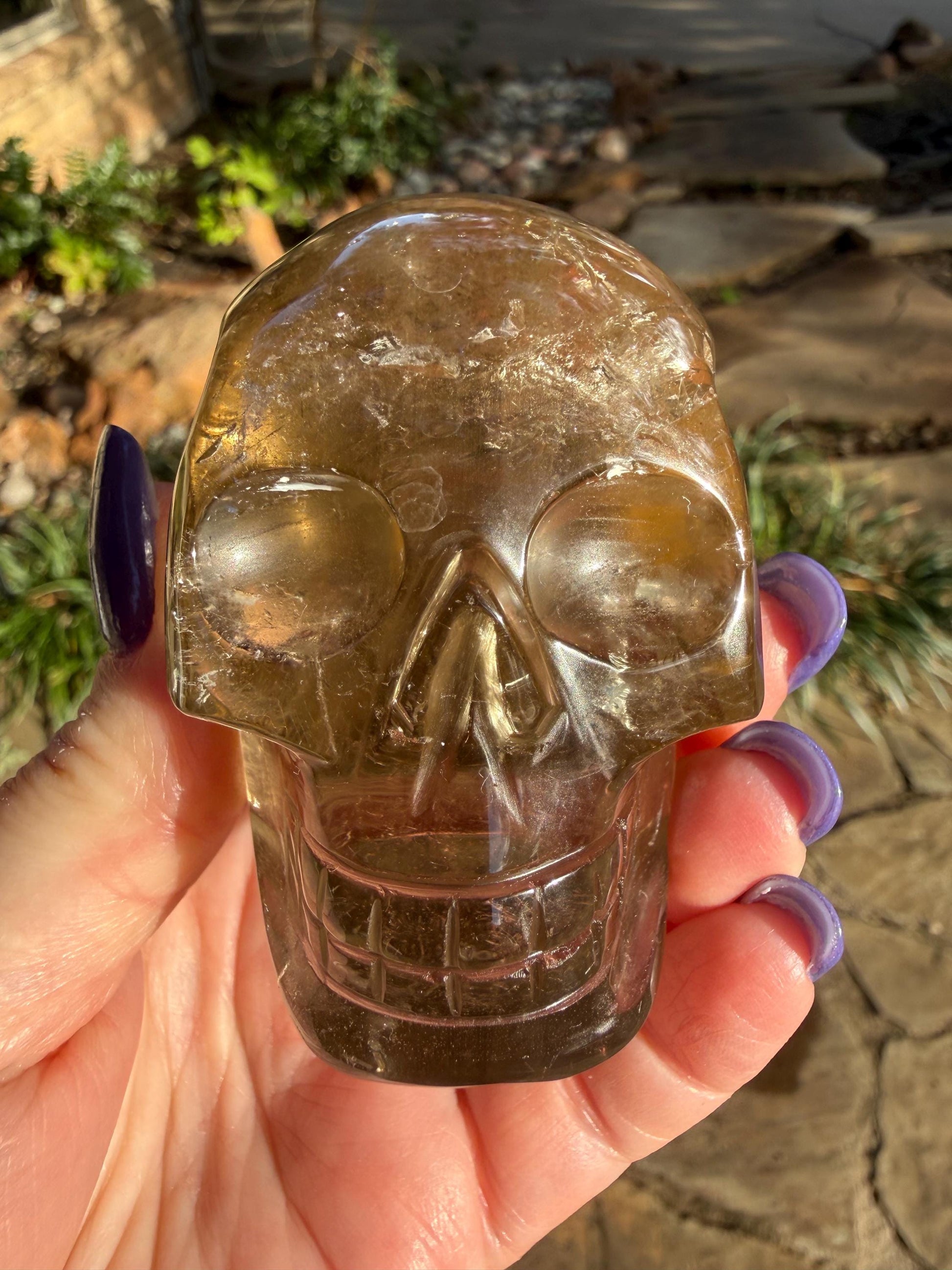 Citrine Skull, 3”, gift, high vibration crystals, crystal healing, abundance skulls