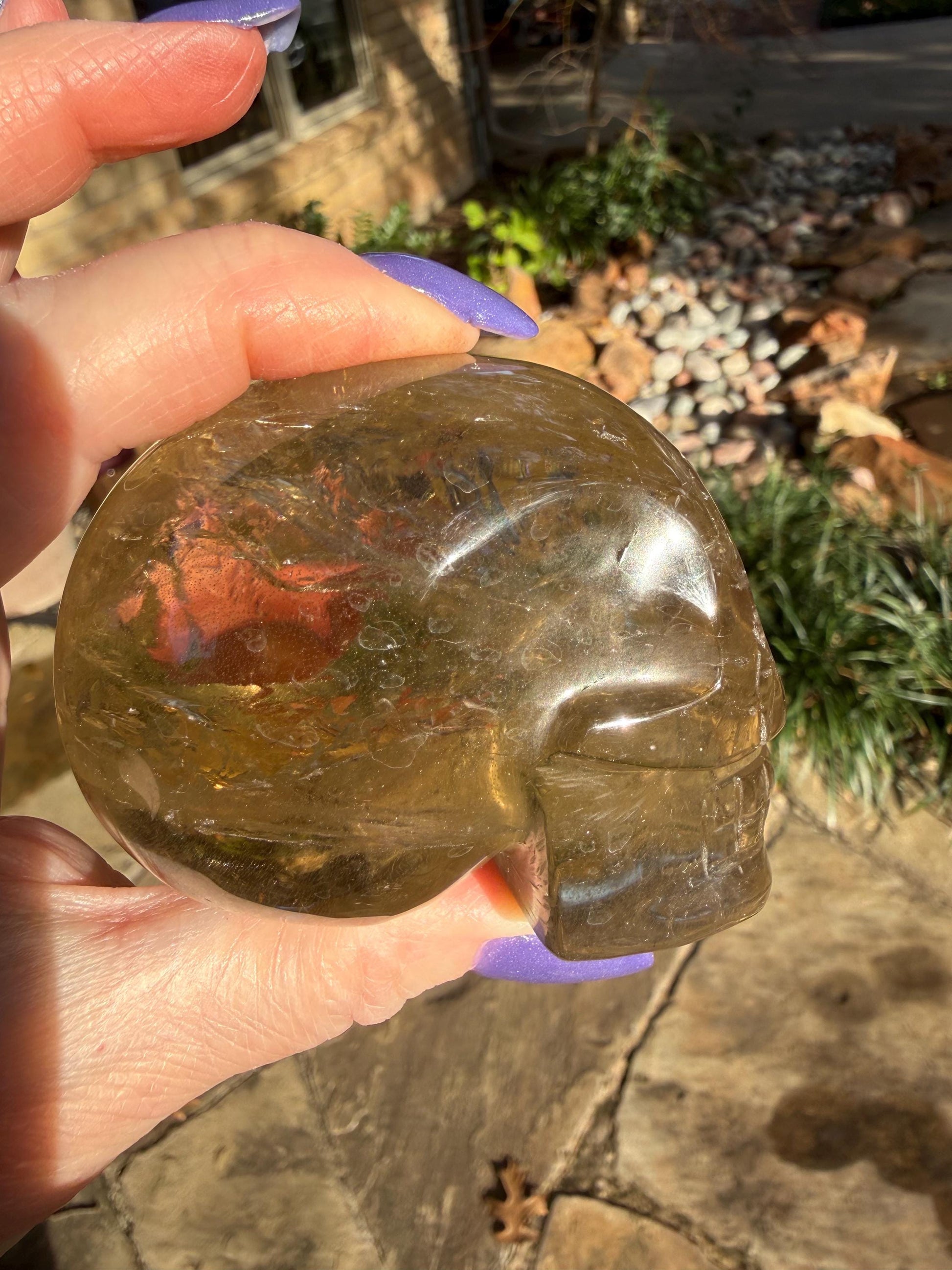Citrine Skull, 3”, gift, high vibration crystals, crystal healing, abundance skulls