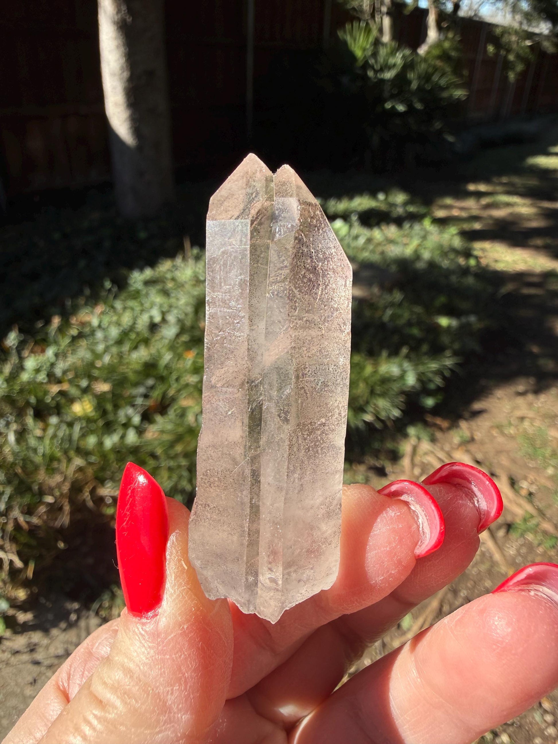 Purple Lemurian Twin Wand, new, high quality, striations, crystal healing, 2.3”