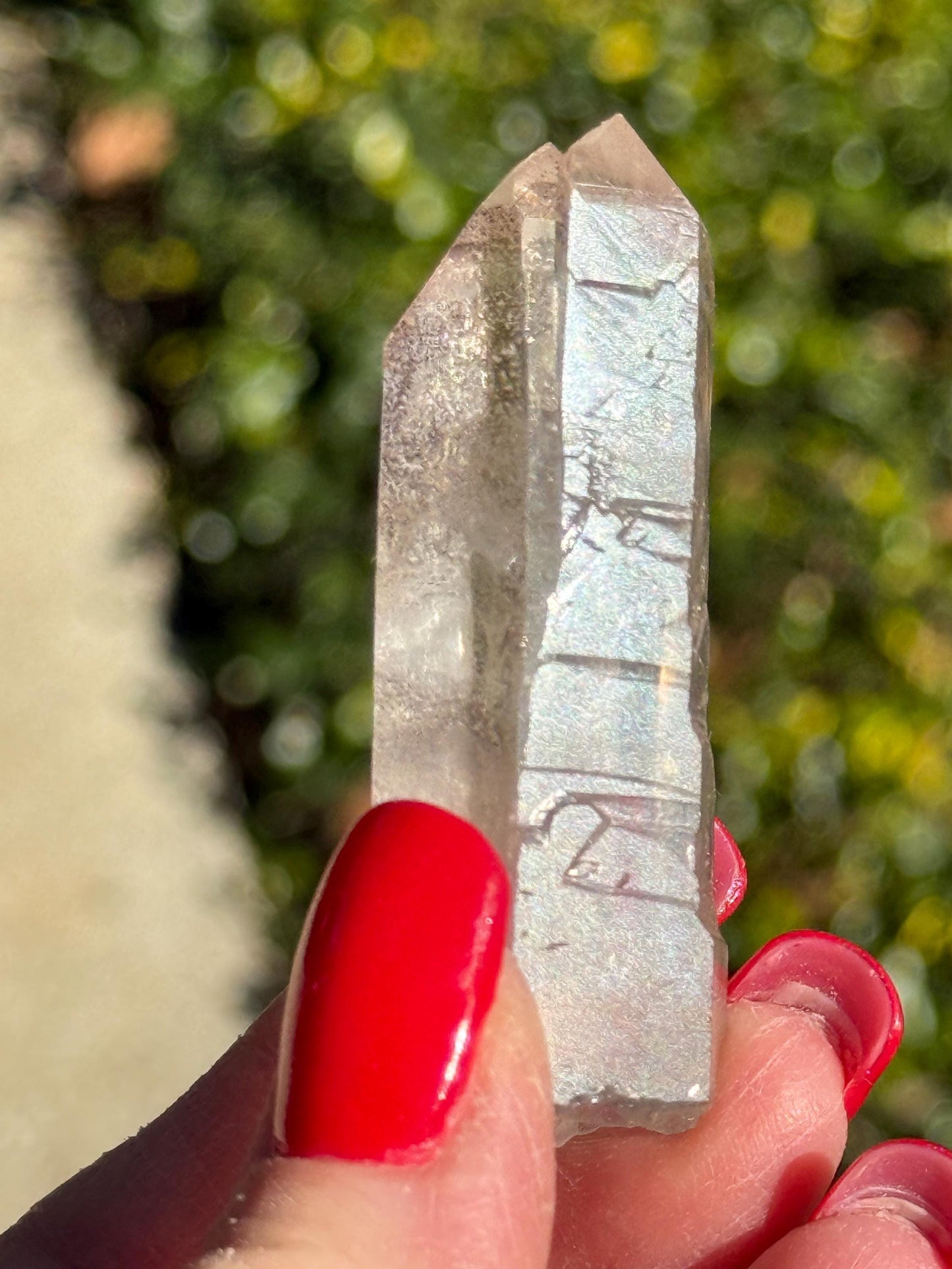 Purple Lemurian Twin Wand, new, high quality, striations, crystal healing, 2.3”